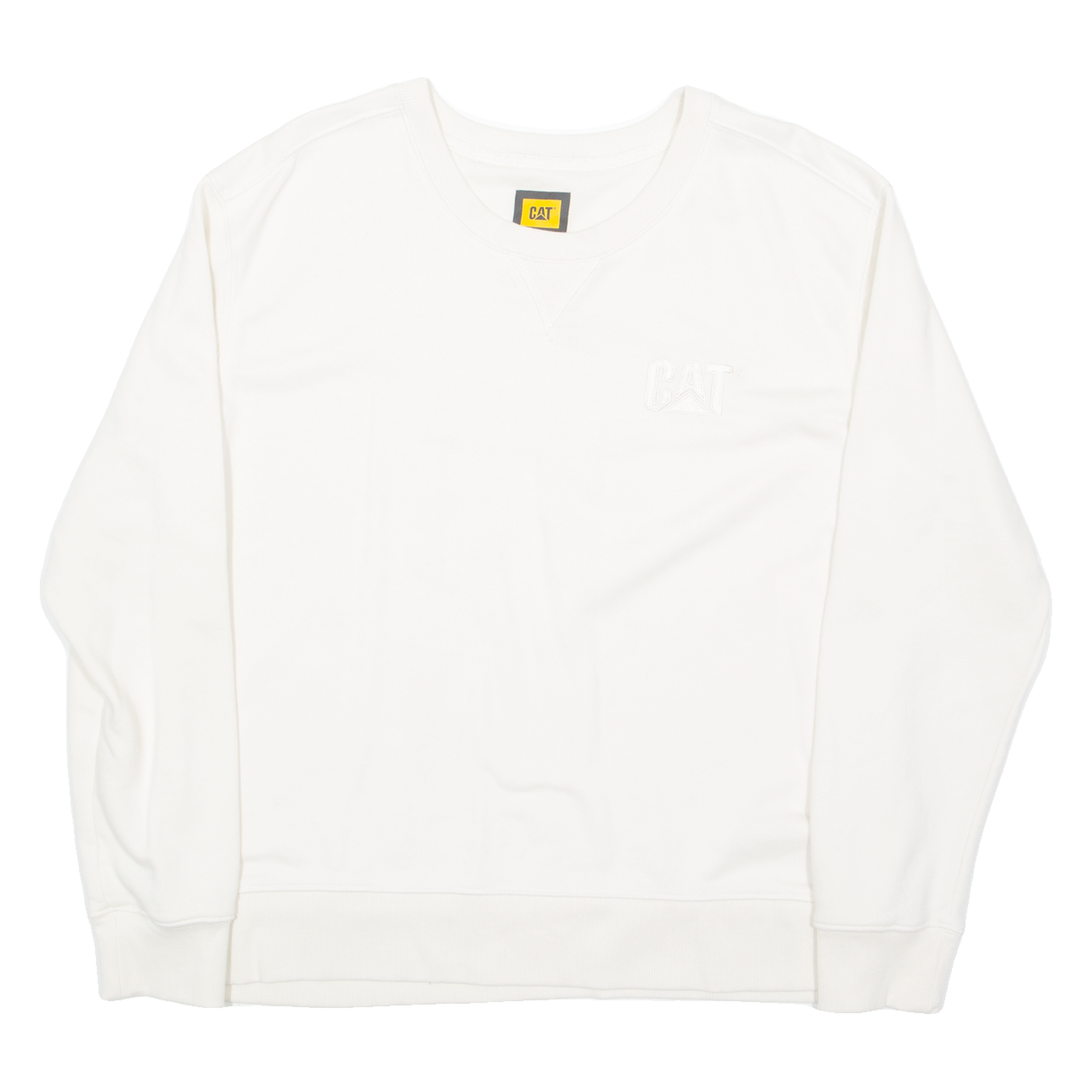 CAT Mens Sweatshirt Cream L Refurbished - N/A refurbished available on Cerqular