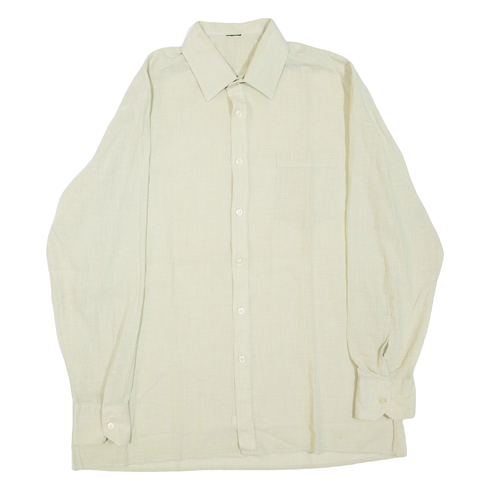 Mens Plain Shirt Beige Long Sleeve L Refurbished - N/A refurbished available on Cerqular