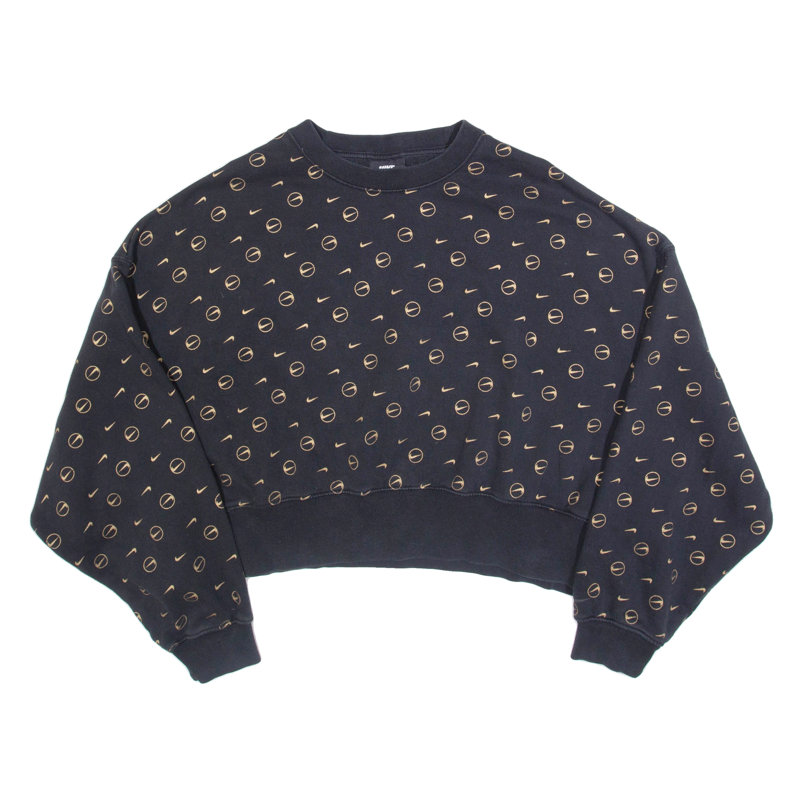 NIKE Cropped Loose Fit Womens Sweatshirt Black Crew Neck S Refurbished - N/A refurbished available on Cerqular