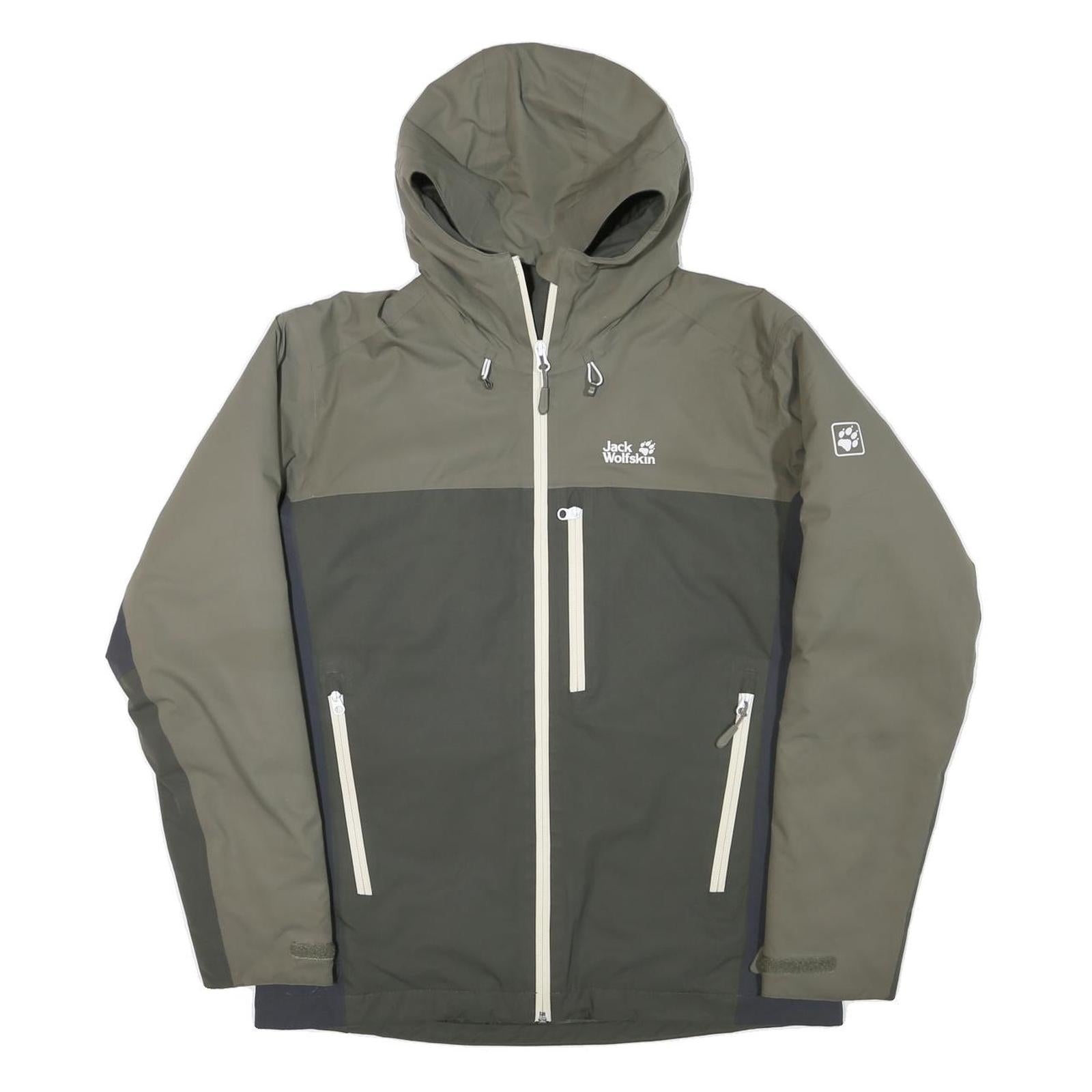 JACK WOLFSKIN Mens Green & Grey Outdoor Jacket S Cotton Blend Zip Hooded Refurbished - N/A refurbished available on Cerqular