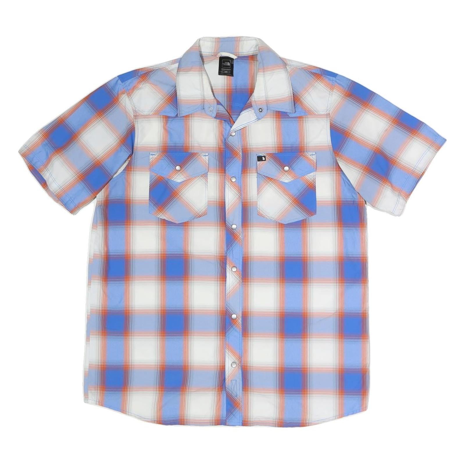 THE NORTH FACE Mens Blue & Orange Plaid Shirt M Outdoor Casual Summer Style Refurbished - N/A refurbished available on Cerqular