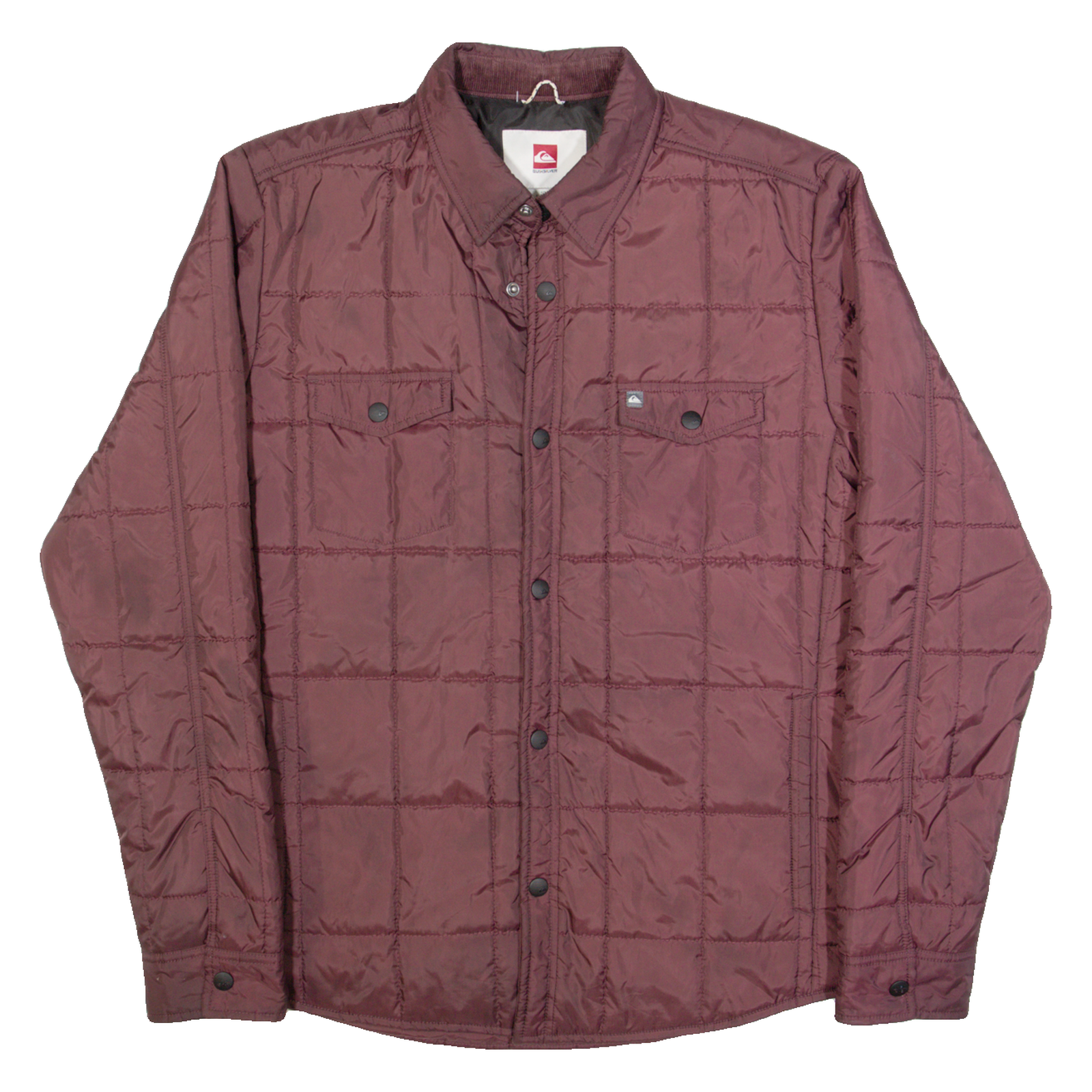 QUIKSILVER Mens Quilted Jacket Maroon S Refurbished - N/A refurbished available on Cerqular