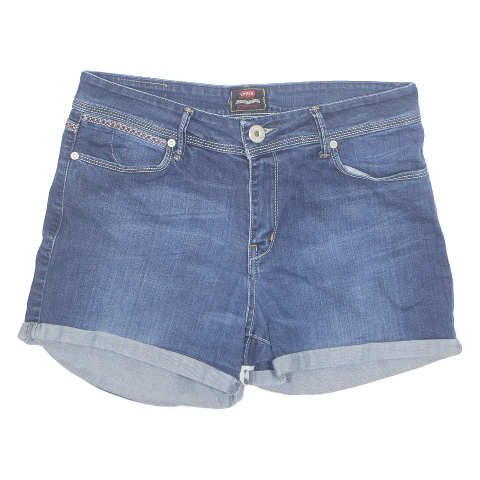 LEVI'S Turn Up Womens Denim Shorts Blue M W30 Refurbished - N/A refurbished available on Cerqular