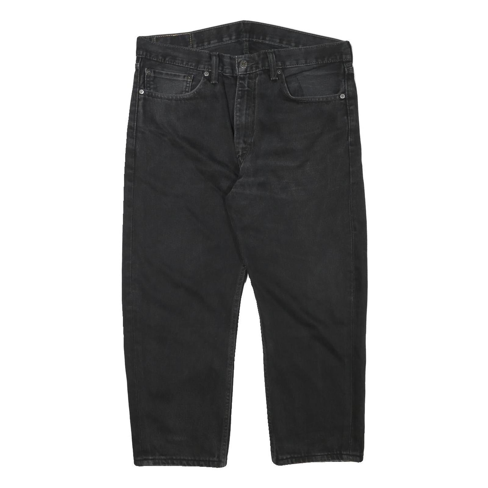 LEVI'S Mens Black Regular Fit Straight Denim W36 L24 Zip Closure Jeans Refurbished - N/A refurbished available on Cerqular