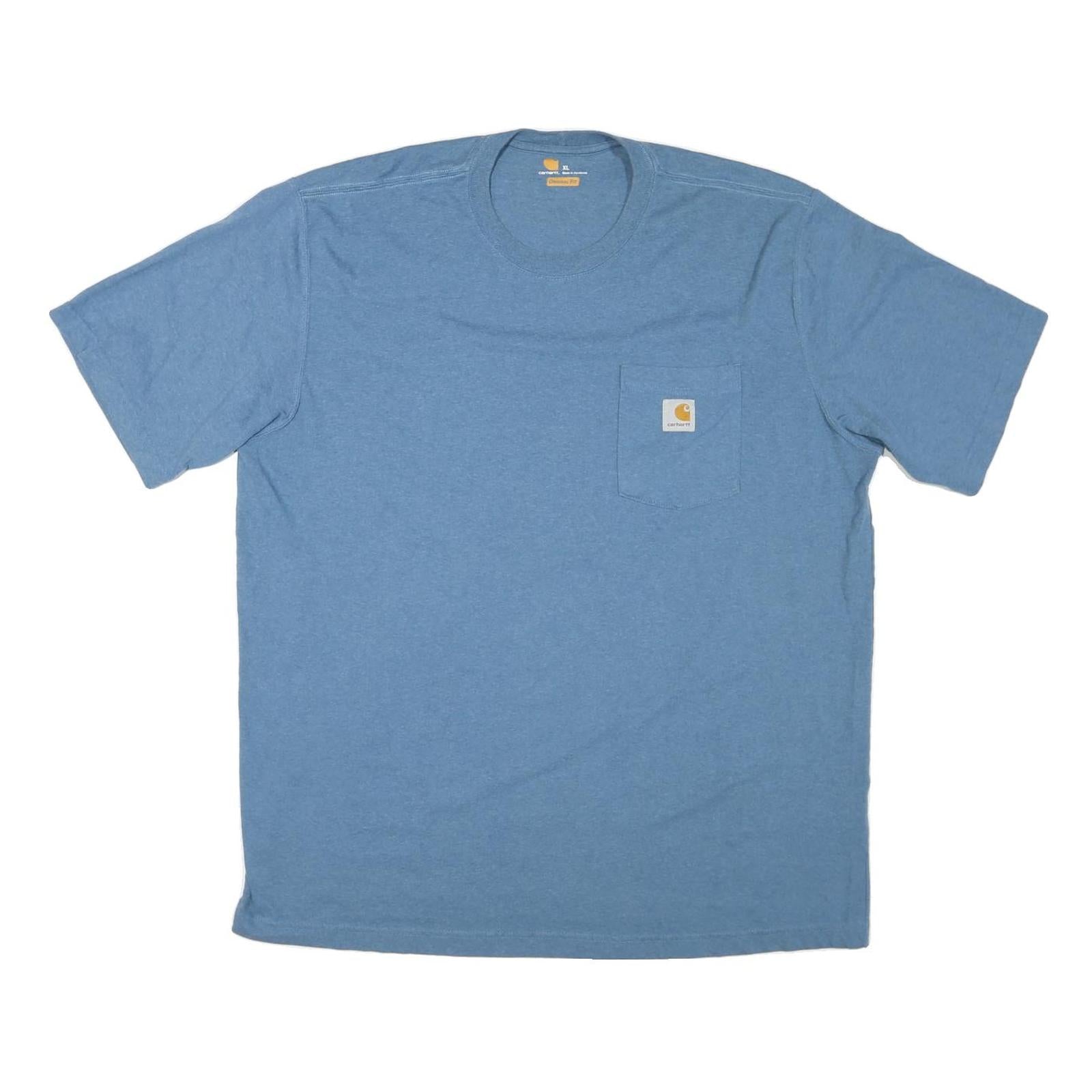 CARHARTT Mens Blue Pocket T-Shirt XL Short Sleeve Crew Neck Workwear Casual Refurbished - N/A refurbished available on Cerqular