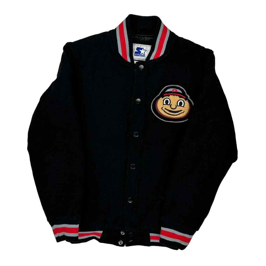 Buy Ohio State Starter College Varsity Jacket - Small Black Polyester Refurbished - $120.59 Ohio State Starter College Varsity Jacket - Small Black Polyester Refurbished - Thrifted (note: this is a term often used to describe second- refurbished available on Cerqular