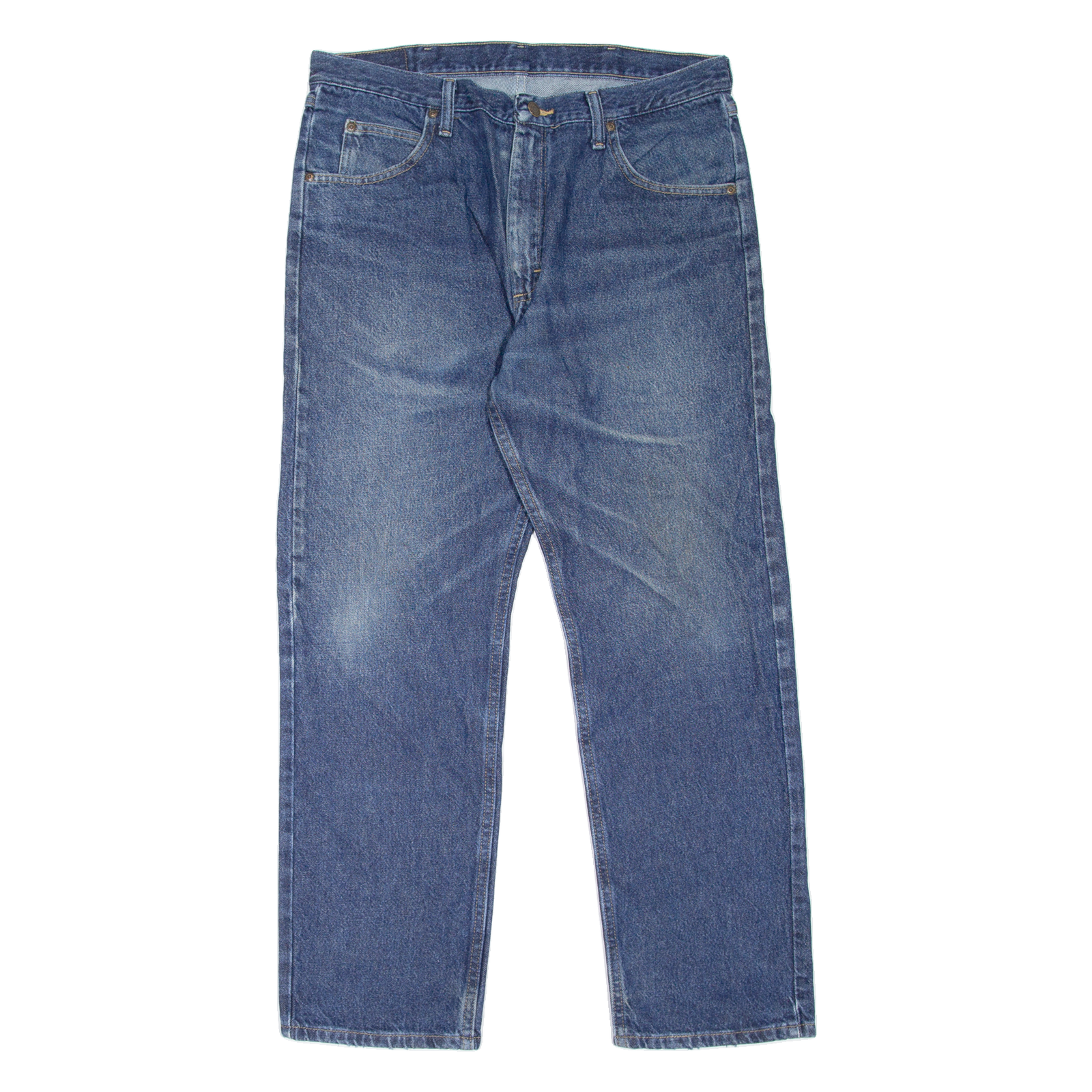 WRANGLER Mens Jeans Blue Regular Straight Stone Wash W36 L30 Refurbished - N/A refurbished available on Cerqular