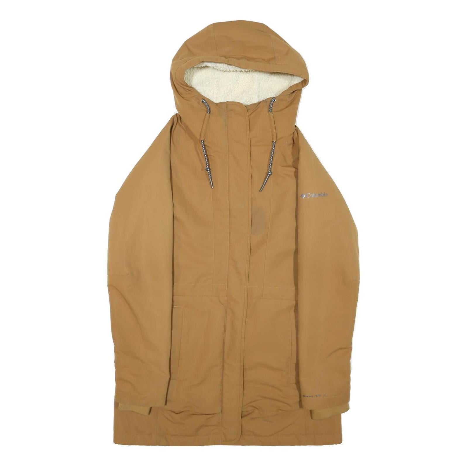 COLUMBIA Womens Brown Outdoor Jacket S Polyester Blend Woven Plain Zip Hooded Refurbished - N/A refurbished available on Cerqular