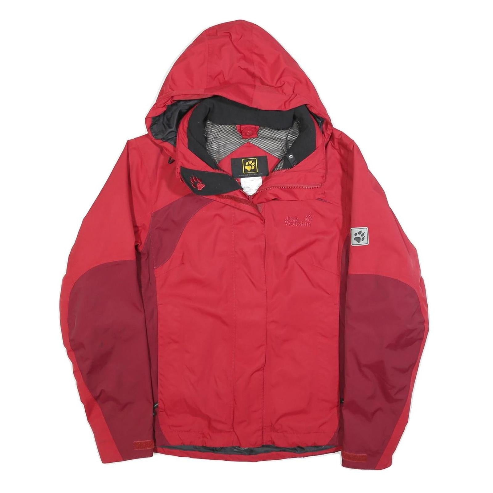 JACK WOLFSKIN Womens Red & Burgundy Outdoor Jacket UK 10 Polyester Blend Zip Refurbished - N/A refurbished available on Cerqular