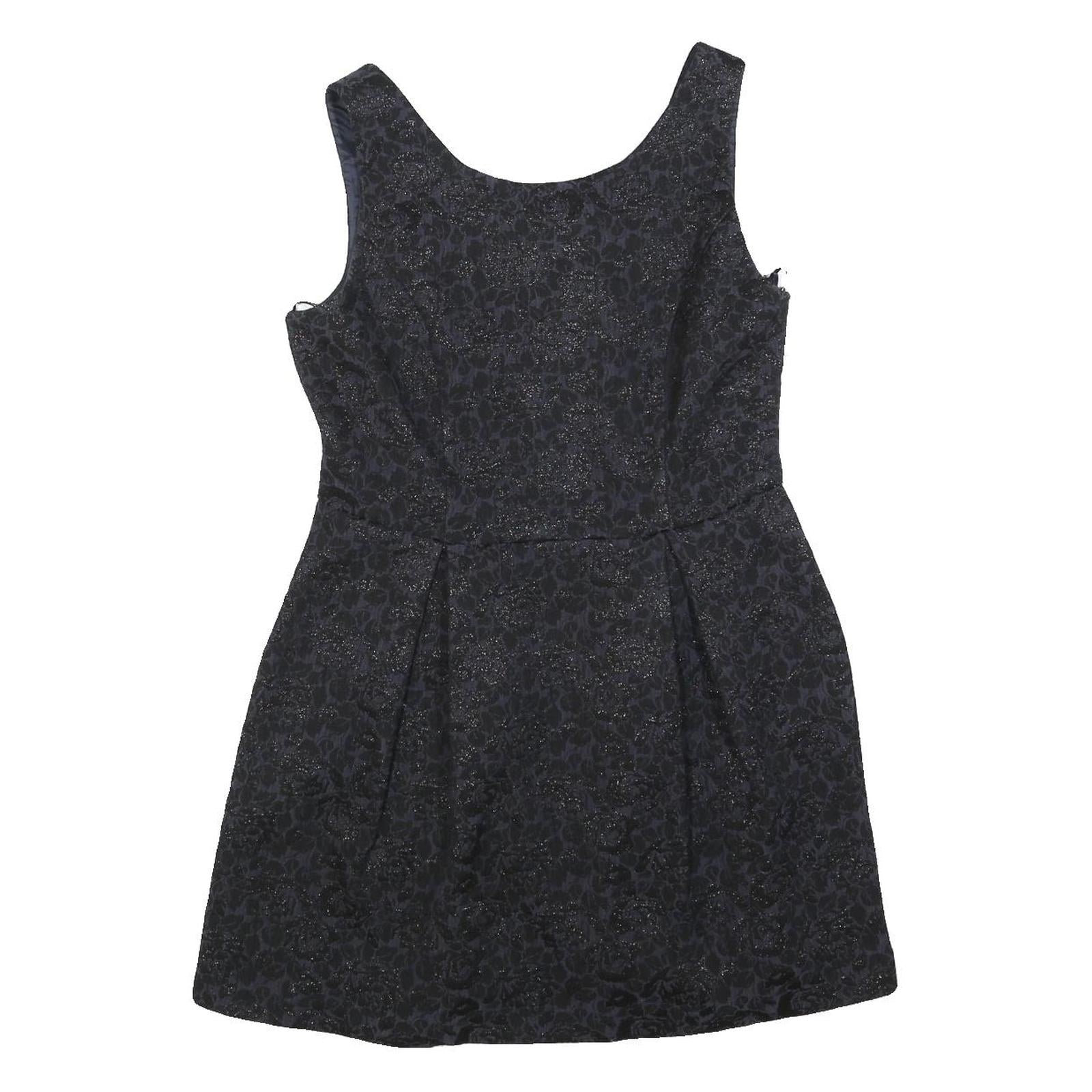 MONSOON Womens Black Glitter Floral Sleeveless Mini Dress Polyester Blend UK 12 Refurbished - N/A refurbished available on Cerqular