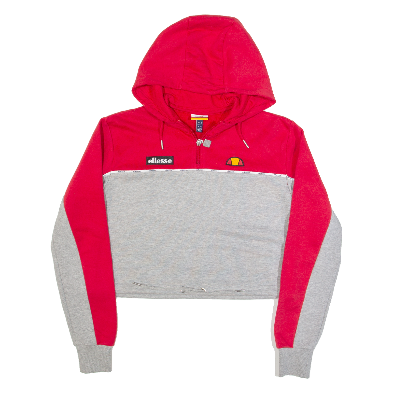 ELLESSE Cropped Womens Grey Hoodie UK 6 Refurbished - N/A refurbished available on Cerqular