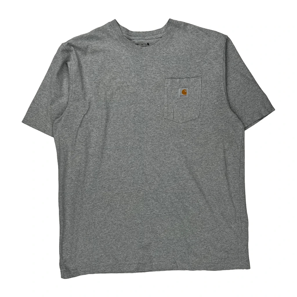 Carhartt Tall T-Shirt - XL Grey Cotton Refurbished - Thrifted (note: this is a term often used to describe second- refurbished available on Cerqular