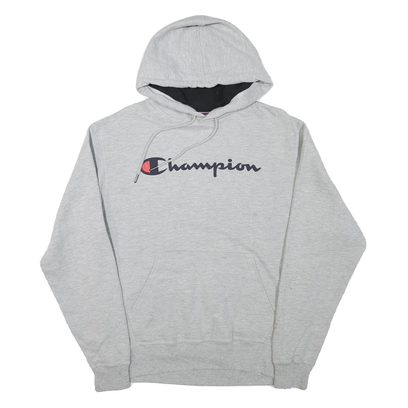 CHAMPION Mens Grey Pullover Hoodie M Classic Logo Cotton Blend Pocket Comfort Refurbished - N/A refurbished available on Cerqular