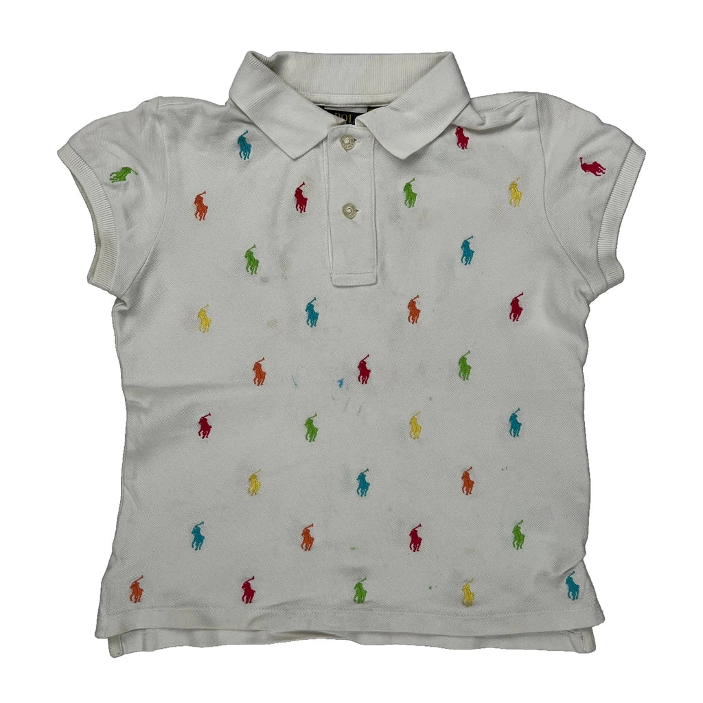 Age 6-8 Polo By Ralph Lauren Polo Shirt - Small Multicoloured Cotton Refurbished - Thrifted (note: this is a term often used to describe second- refurbished available on Cerqular