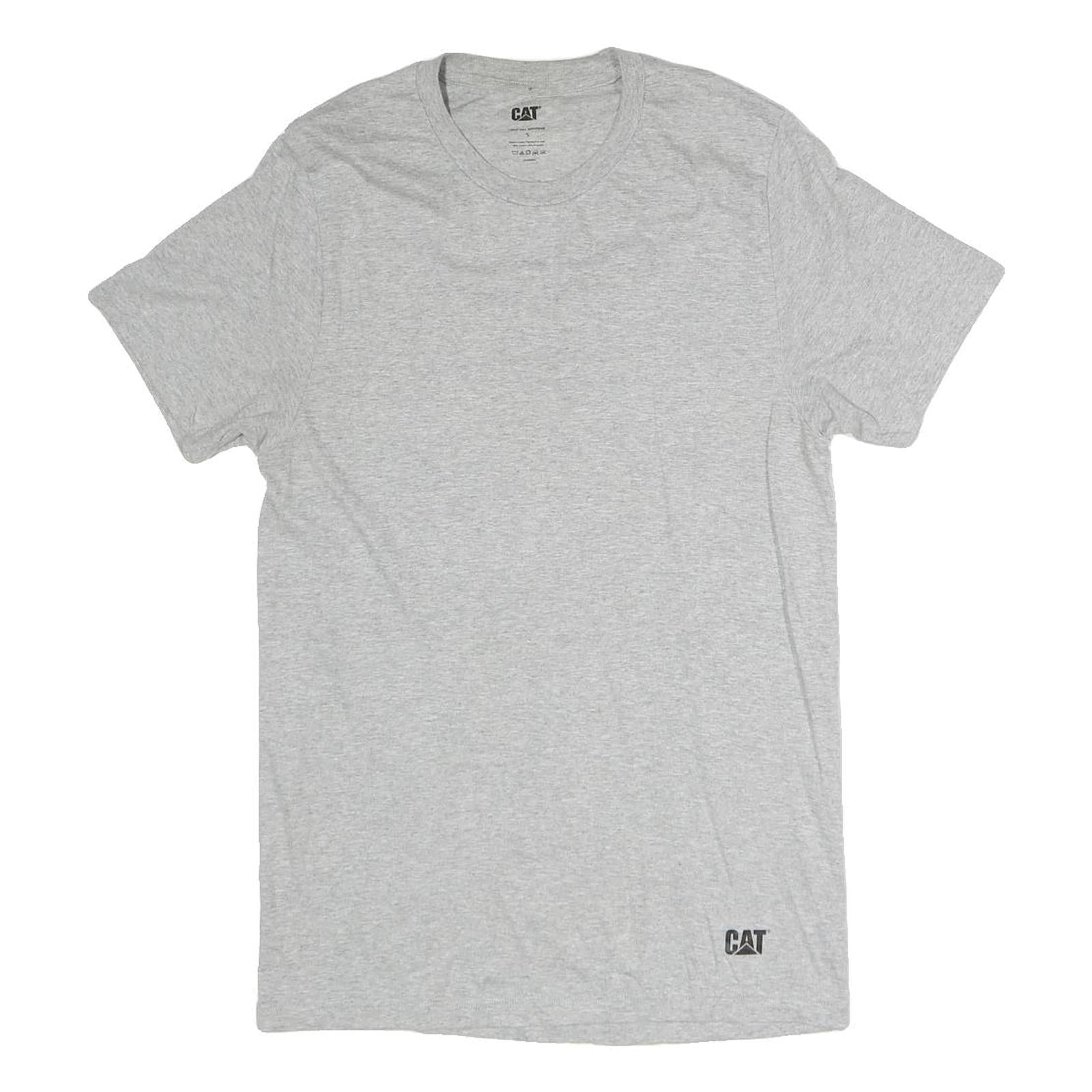 CAT Mens Grey Plain Cotton T-Shirt S Short Sleeve Crew Neck Basic Casual Refurbished - N/A refurbished available on Cerqular