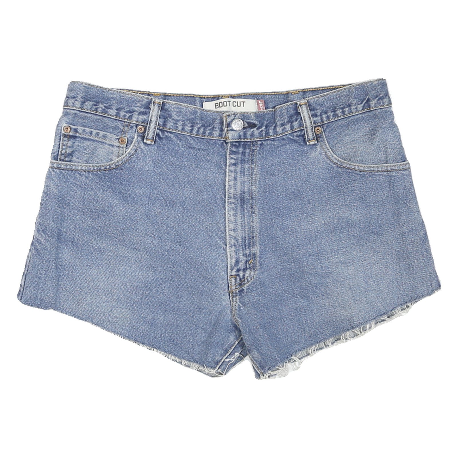 LEVI'S Womens Denim Blue Bootcut Shorts L W36 Casual Cotton Blend Refurbished - N/A refurbished available on Cerqular