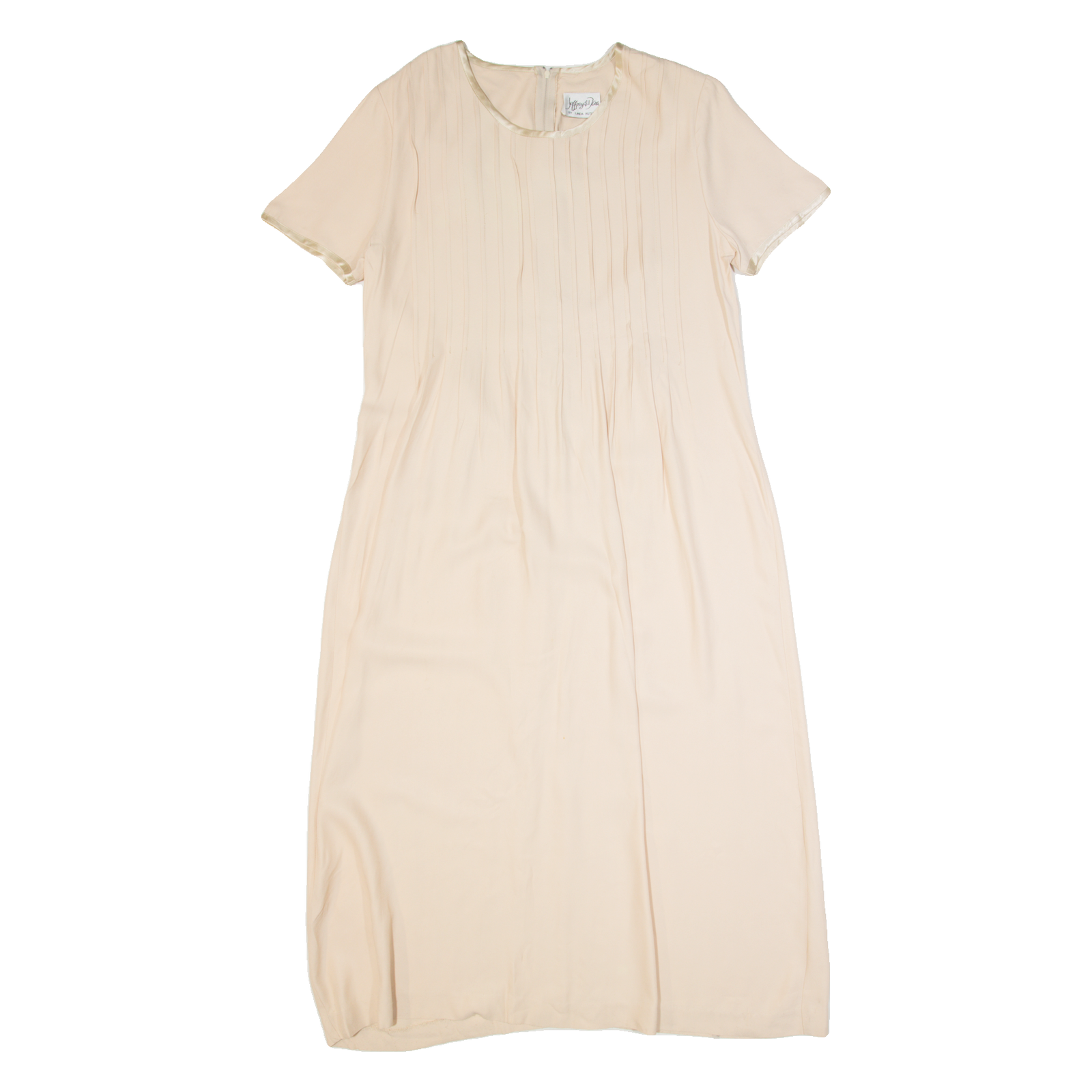 JEFFREY & DARA Womens Day Dress Cream 90s Short Sleeve Long L Refurbished - N/A refurbished available on Cerqular