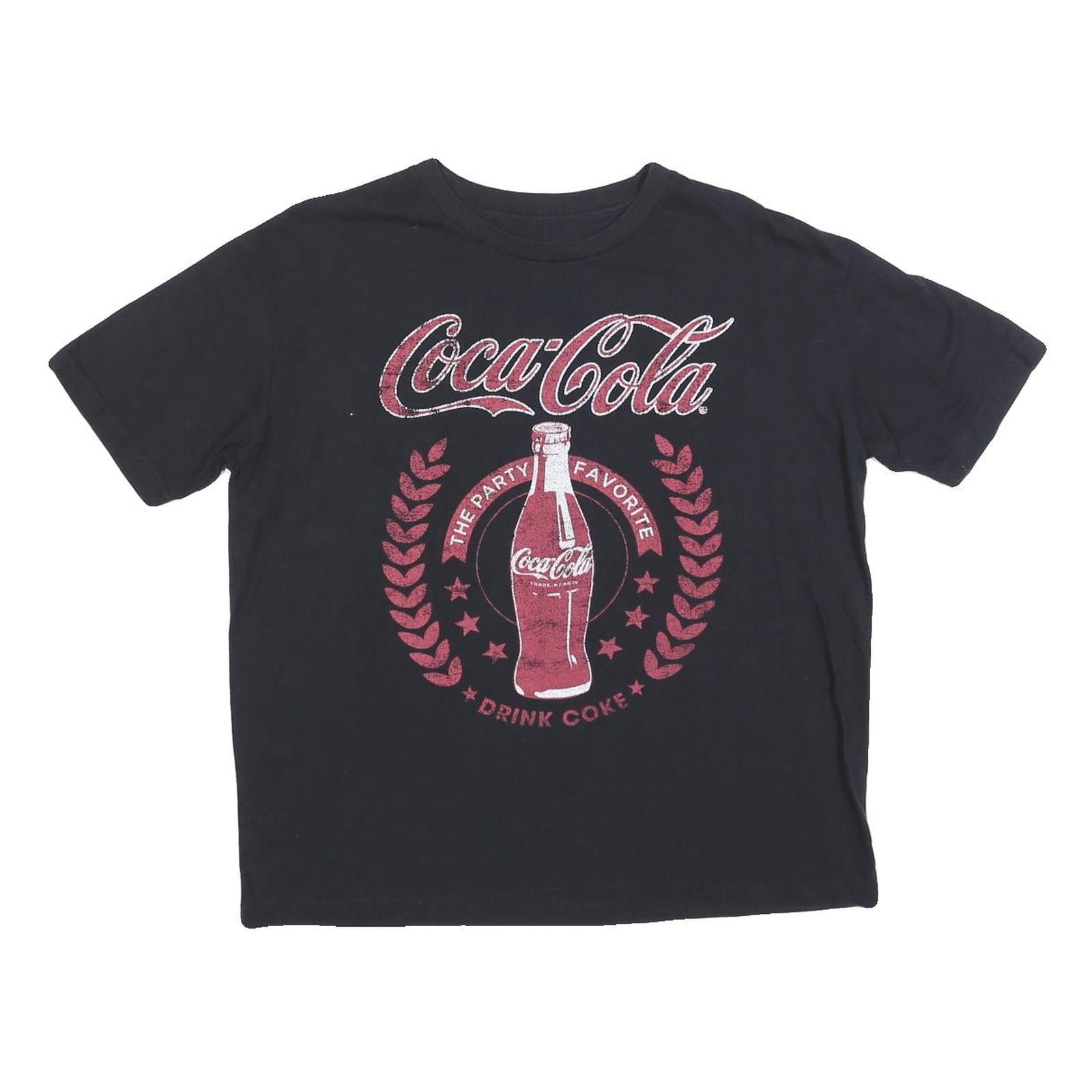 COCA COLA Womens Black Graphic T-Shirt M Short Sleeve Crew Neck Party Favourite Refurbished - N/A refurbished available on Cerqular