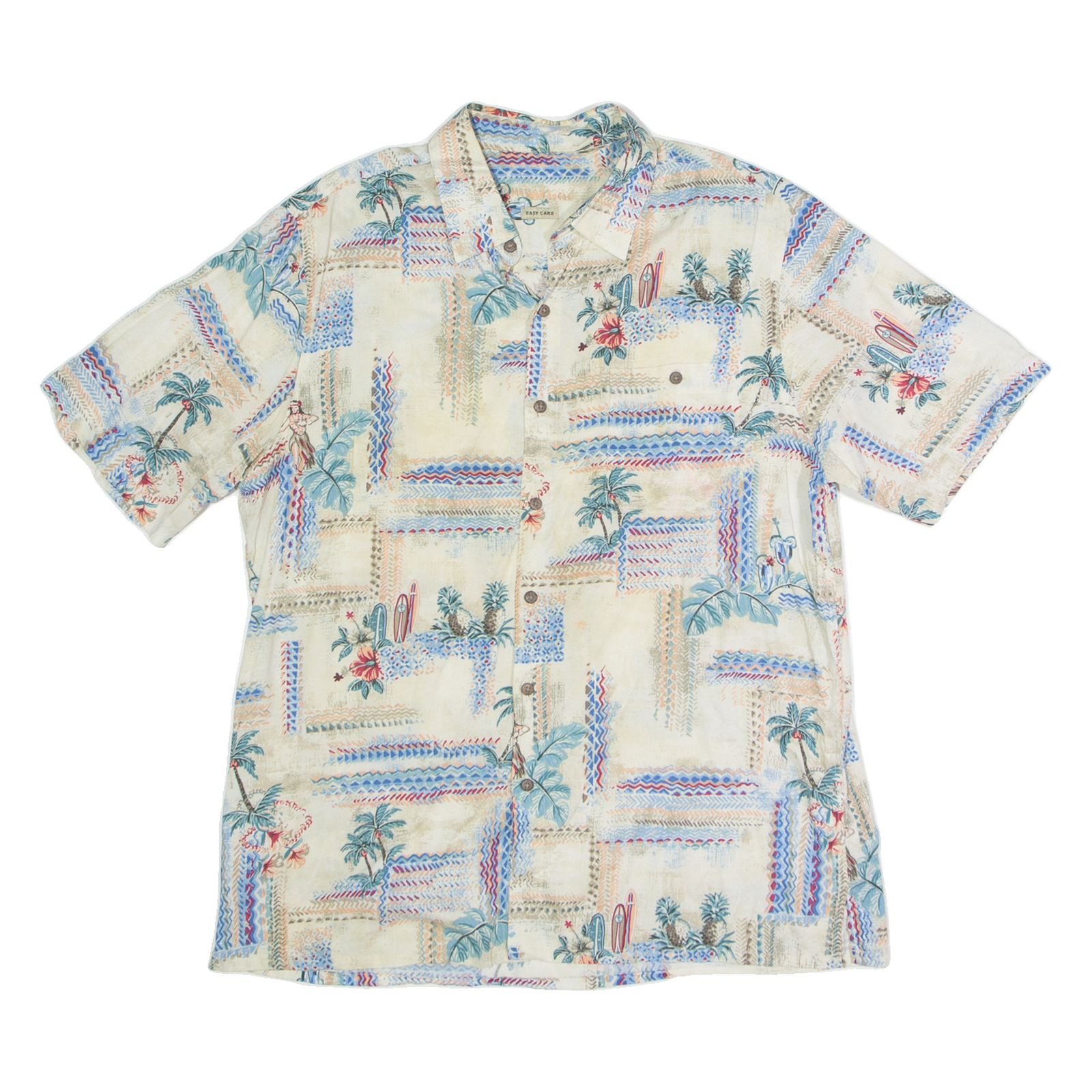 Surfboard Mens Shirt Beige Crazy Pattern L Refurbished - N/A refurbished available on Cerqular