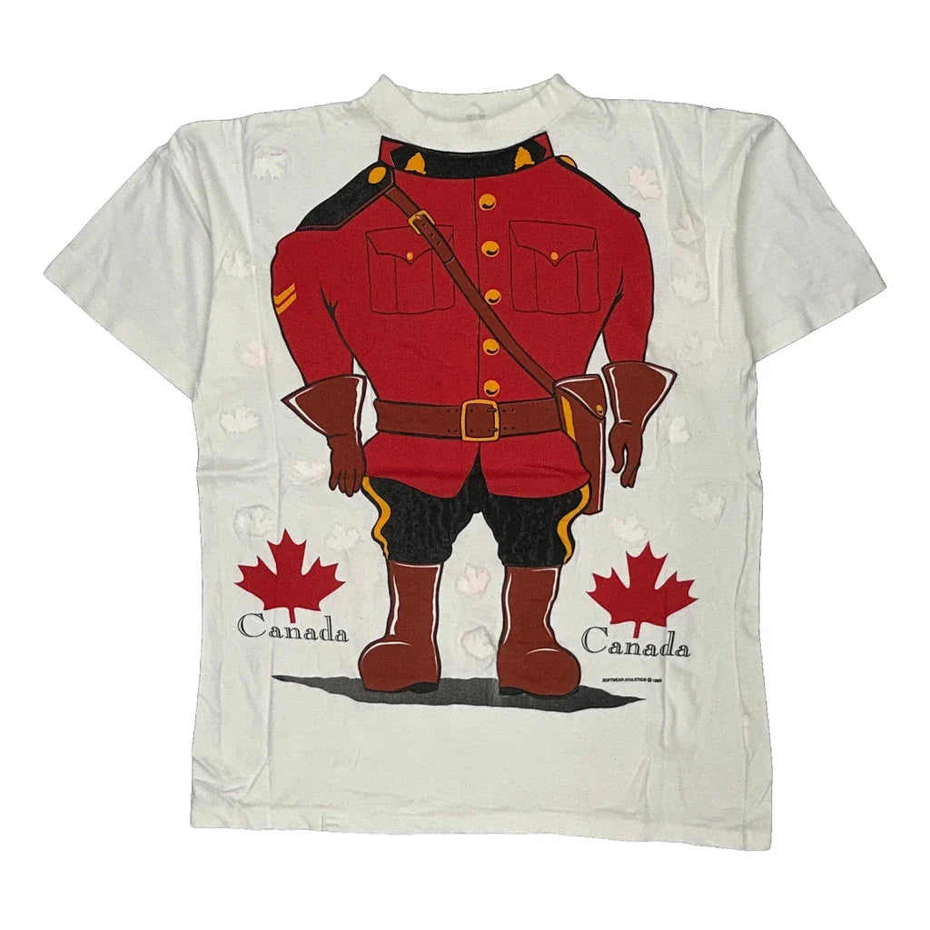 Canada Unbranded Single Stitch T-Shirt - XL Red Cotton Refurbished - Thrifted (note: this is a term often used to describe second- refurbished available on Cerqular