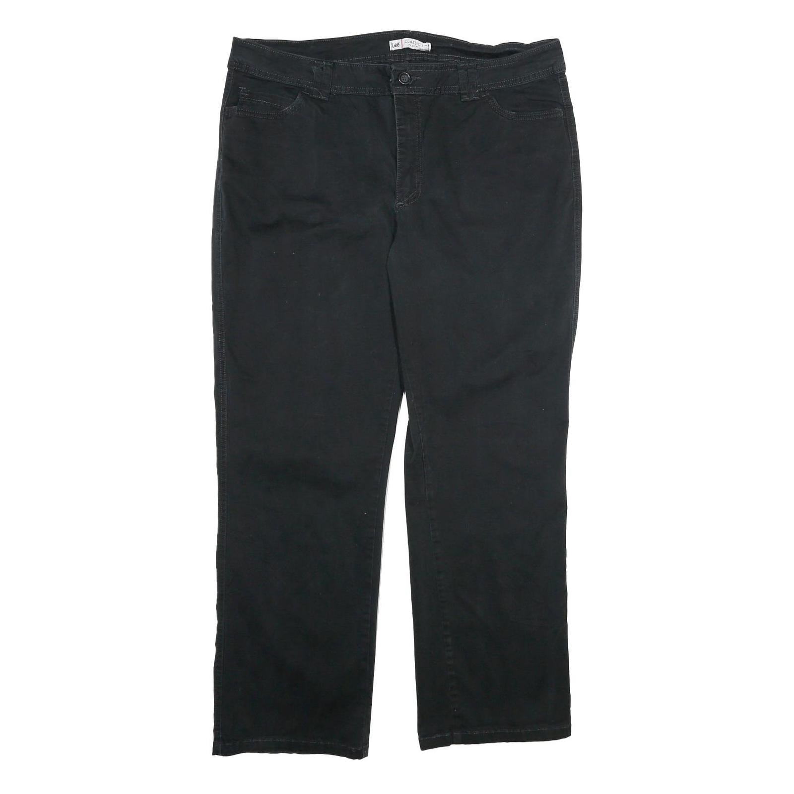 LEE Womens Black Classic Fit Straight Cotton Blend Trousers W36 L30 Refurbished - N/A refurbished available on Cerqular