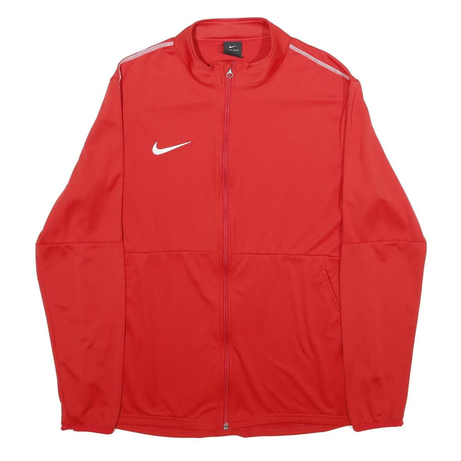 NIKE Mens Red Zip Jacket XL Polyester Plain Sportswear Activewear Refurbished - N/A refurbished available on Cerqular