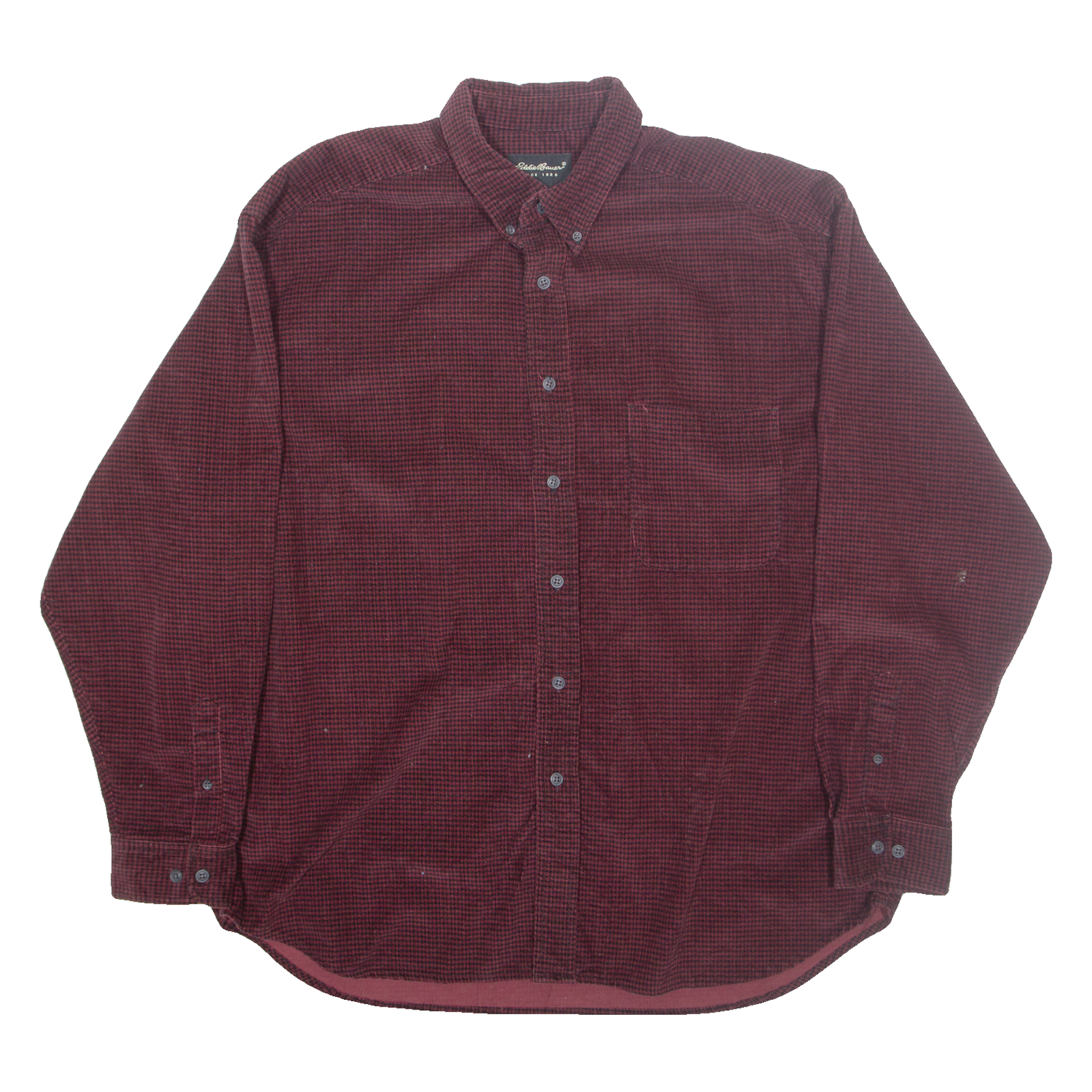 EDDIE BAUER Mens Corduroy Shirt Red Check Long Sleeve XL Refurbished - N/A refurbished available on Cerqular