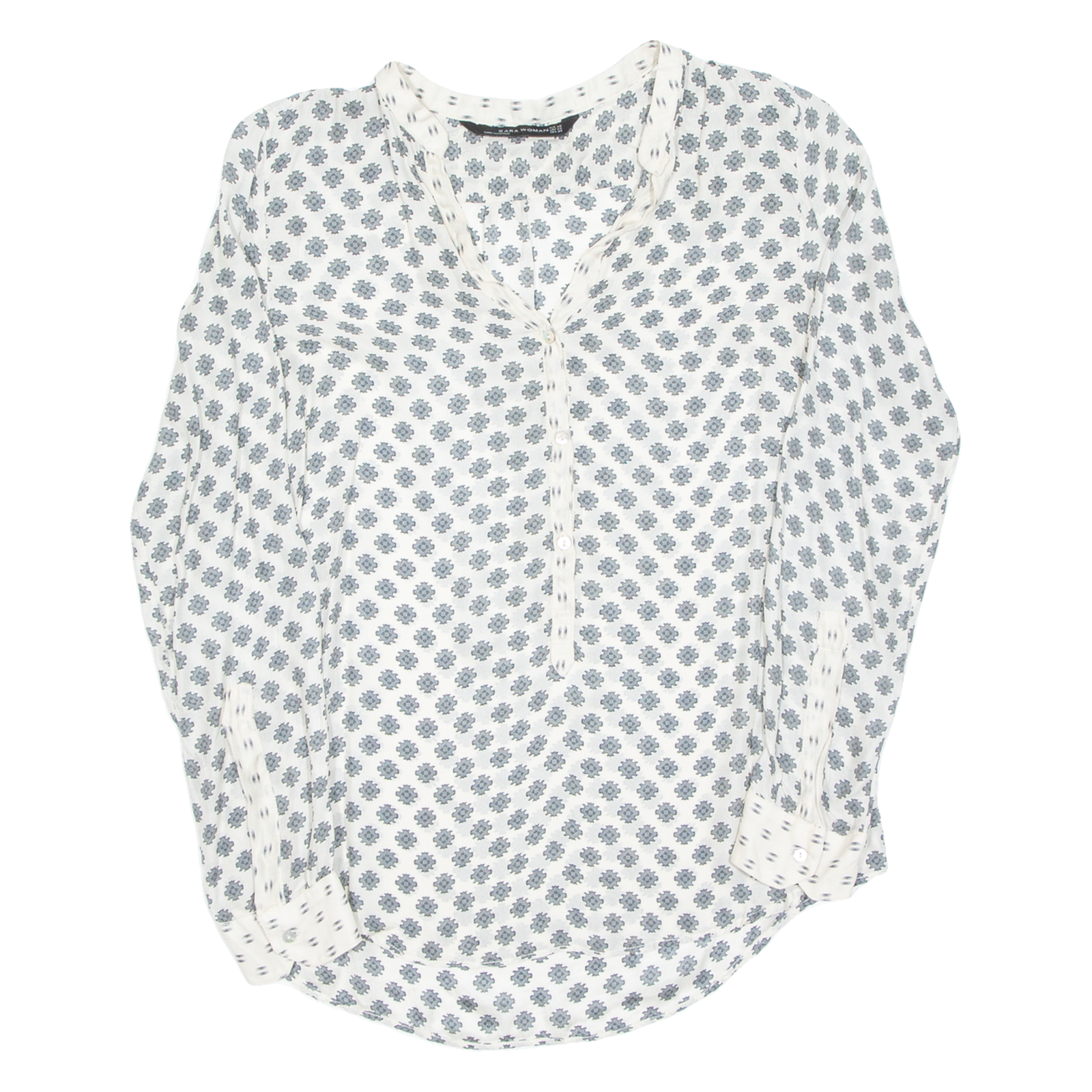 Buy Sheer Womens Printed Blouse Grey V-Neck Long Sleeve Spotted XS Refurbished - $16.89 Sheer Womens Printed Blouse Grey V-Neck Long Sleeve Spotted XS Refurbished - N/A refurbished available on Cerqular