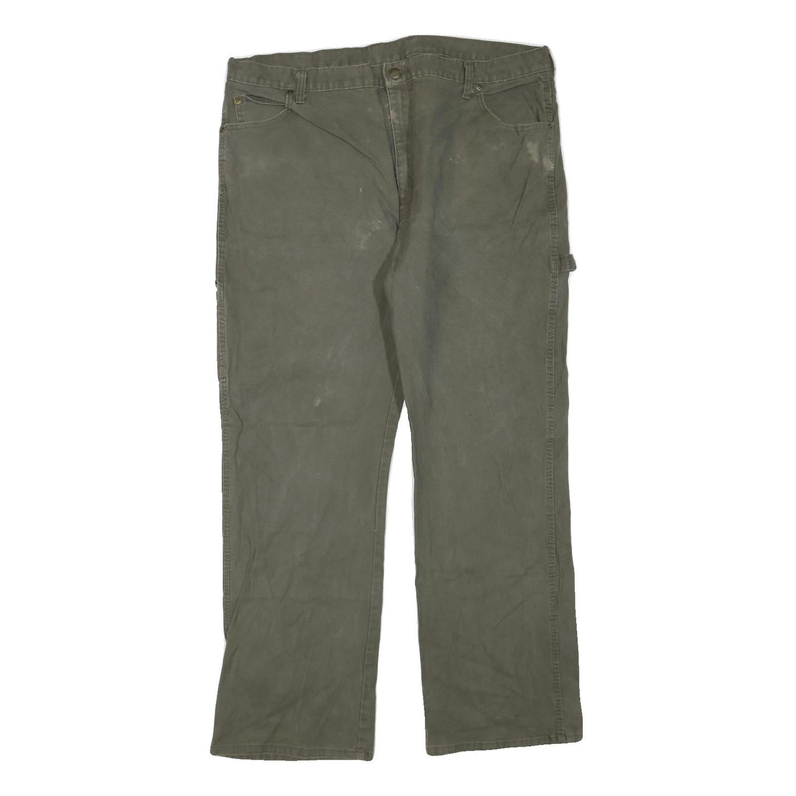 DICKIES Mens Regular Fit Straight Leg Denim Olive Cotton Blend W40 L32 Workwear Refurbished - N/A refurbished available on Cerqular