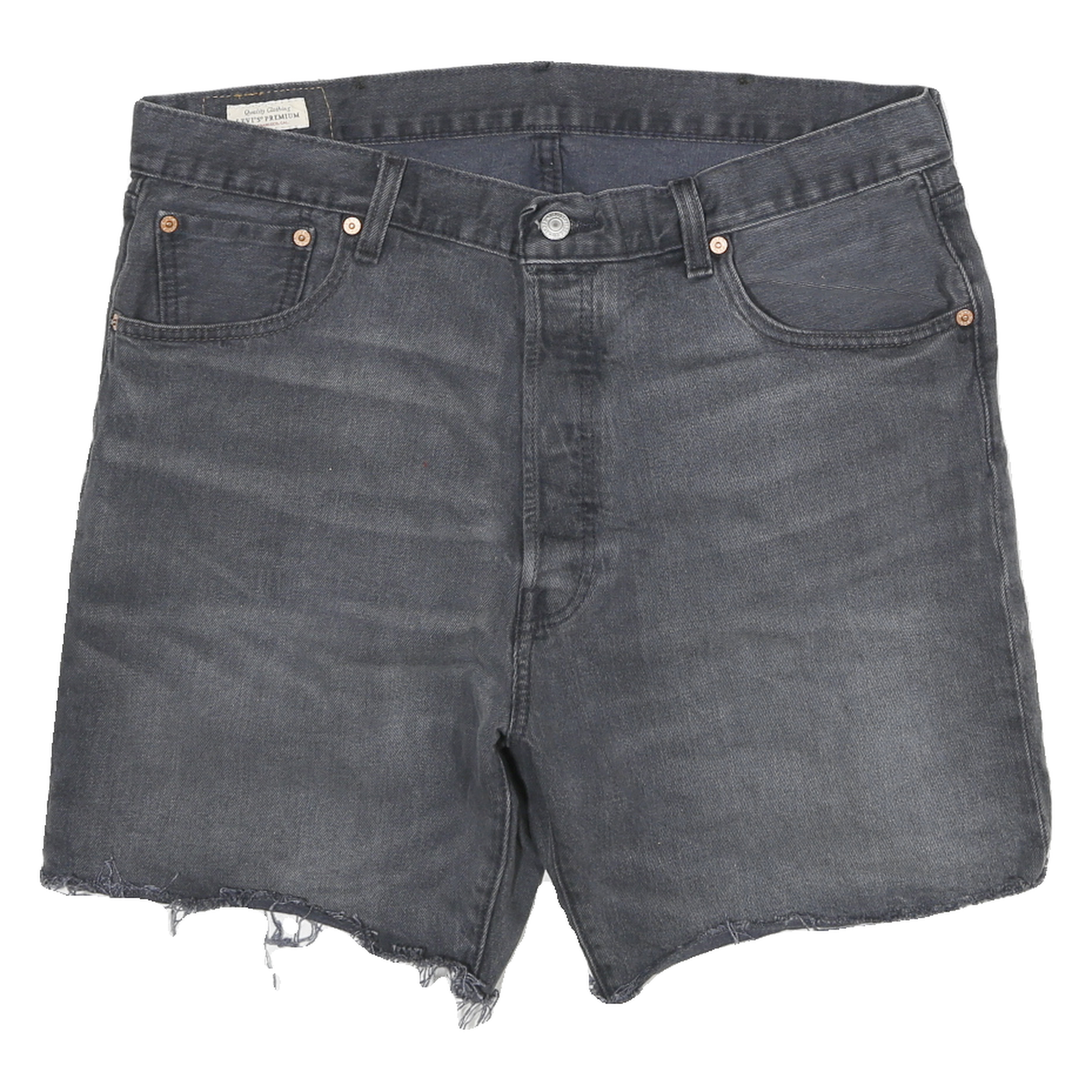 LEVI'S Mens Denim Black Cut-Off Shorts XL W33 Casual Raw Hem Refurbished - N/A refurbished available on Cerqular