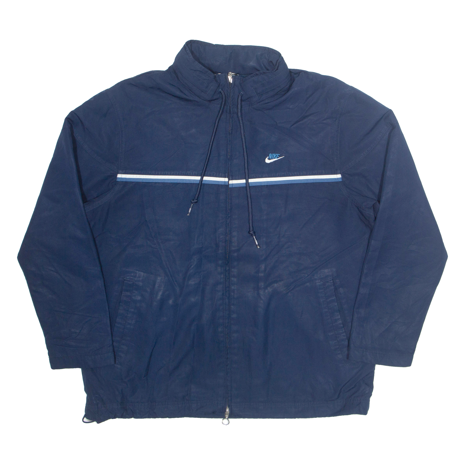 Buy NIKE Mens Windbreaker Jacket Blue Hooded L Refurbished - $44.19 NIKE Mens Windbreaker Jacket Blue Hooded L Refurbished - N/A refurbished available on Cerqular