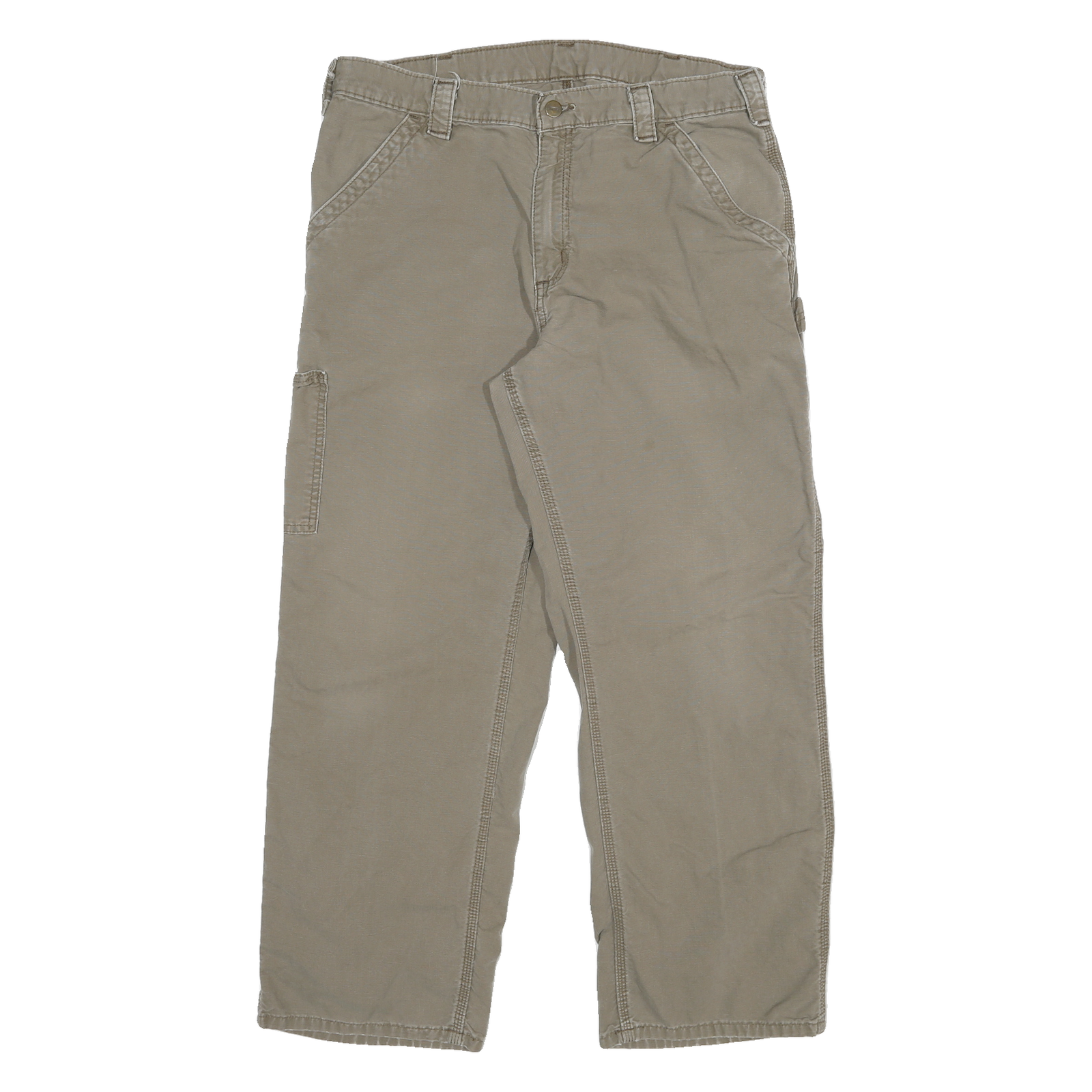 CARHARTT Mens Relaxed Jeans Beige Cotton Blend W32 L27 Workwear Durable Zip Fly Refurbished - N/A refurbished available on Cerqular