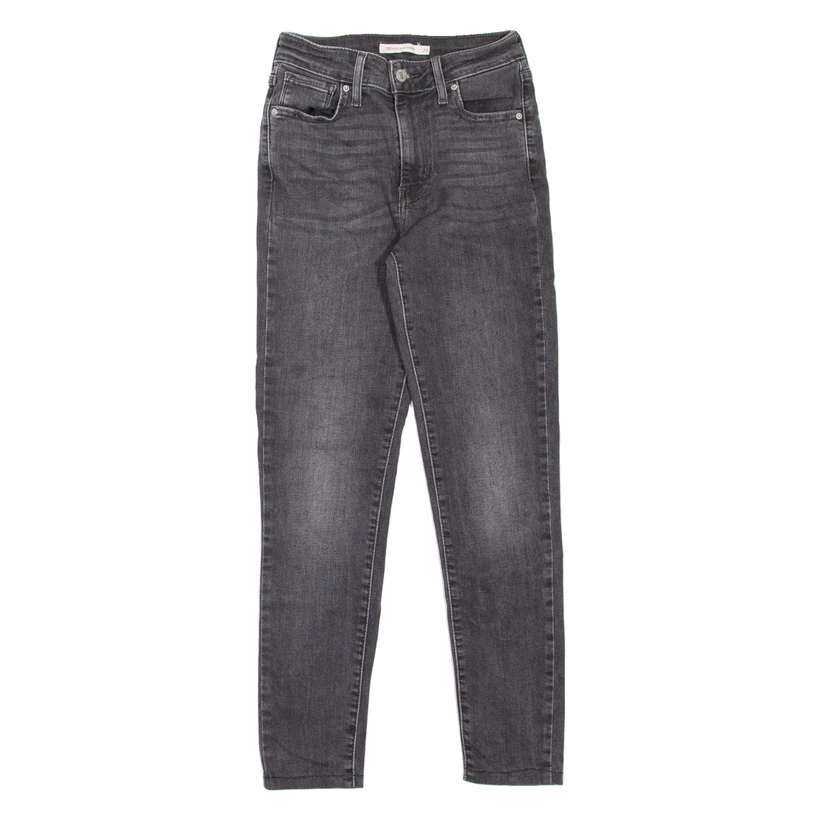 LEVI'S 721 High Rise Womens Jeans Grey Slim Skinny Stone Wash W26 L26 Refurbished - N/A refurbished available on Cerqular