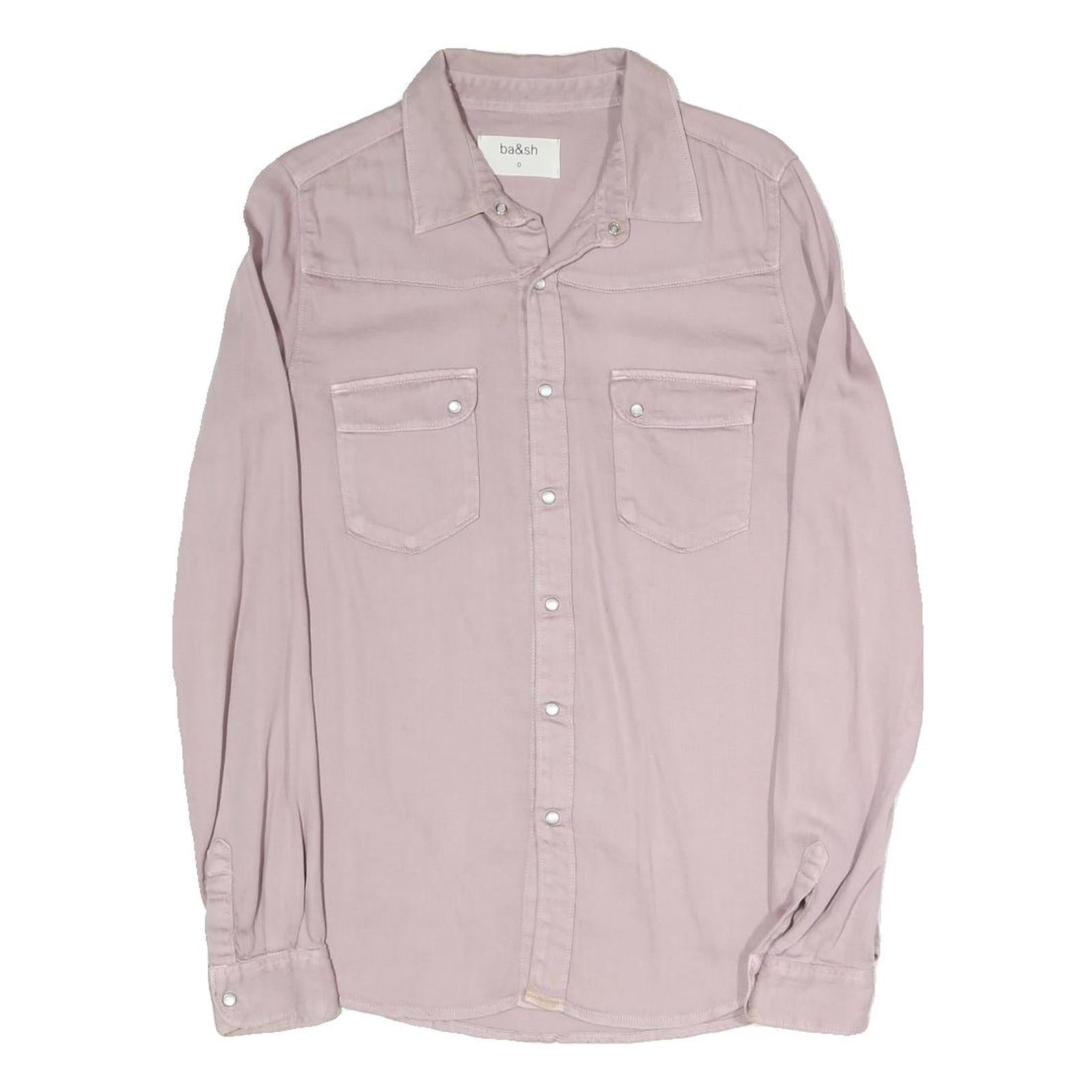 BA&SH Mens Pink Pastel Cotton Blend Shirt S Casual Button-Up Long Sleeve Refurbished - N/A refurbished available on Cerqular