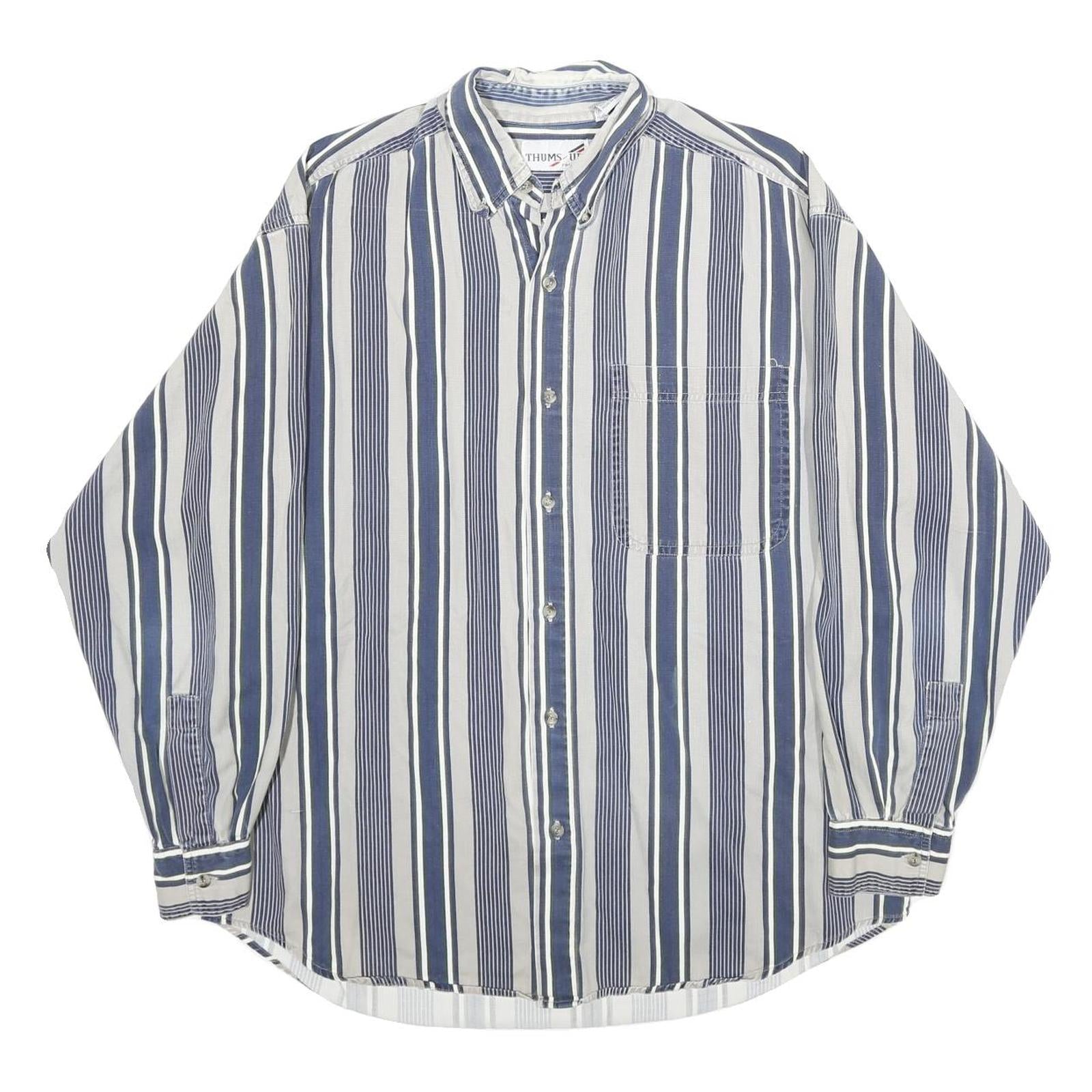 Buy THUMS UP Mens Blue & White Striped Shirt L Cotton Casual Long Sleeve Pocket Refurbished - $19.49 THUMS UP Mens Blue & White Striped Shirt L Cotton Casual Long Sleeve Pocket Refurbished - N/A refurbished available on Cerqular