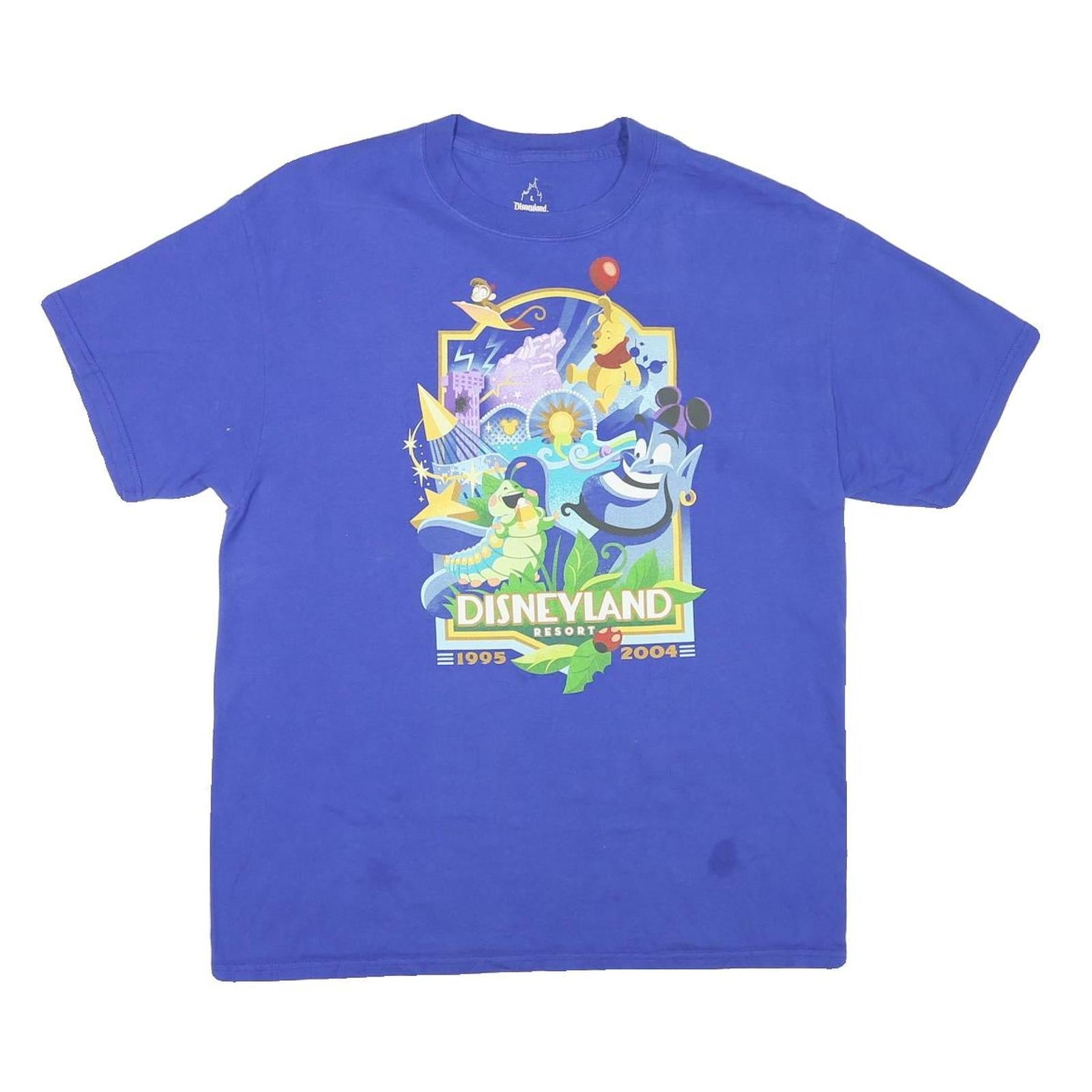 DISNEY Mens Blue Graphic T-Shirt L Short Sleeve Crew Neck Disneyland Resort Refurbished - N/A refurbished available on Cerqular