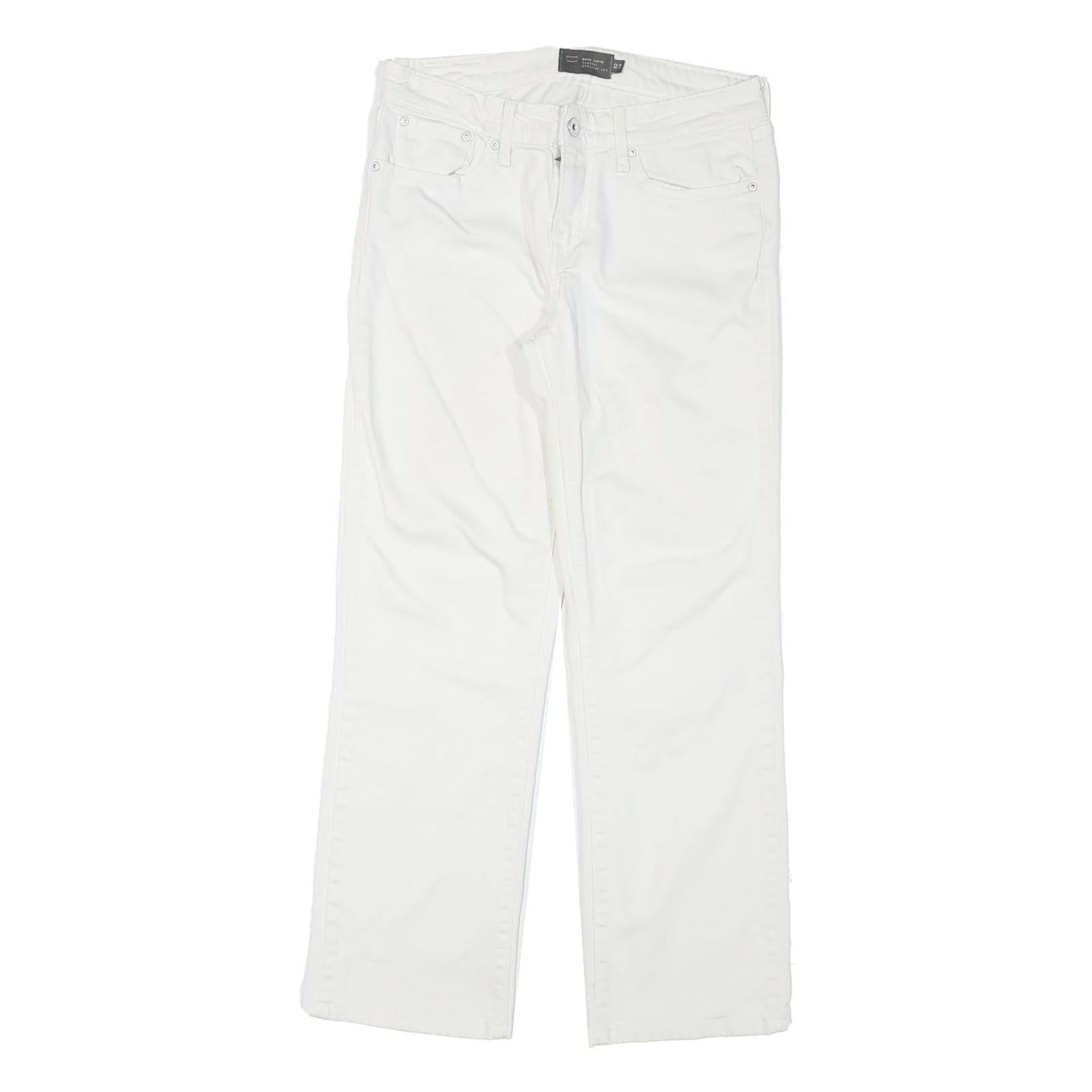 LEVI'S Womens Jeans White Regular Straight Denim W28 L26 Cotton Blend Zip Refurbished - N/A refurbished available on Cerqular