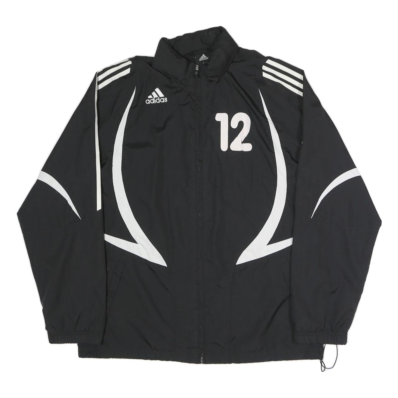 ADIDAS Mens Black & White Zip Jacket M Polyester Blend Sports Casual Refurbished - N/A refurbished available on Cerqular