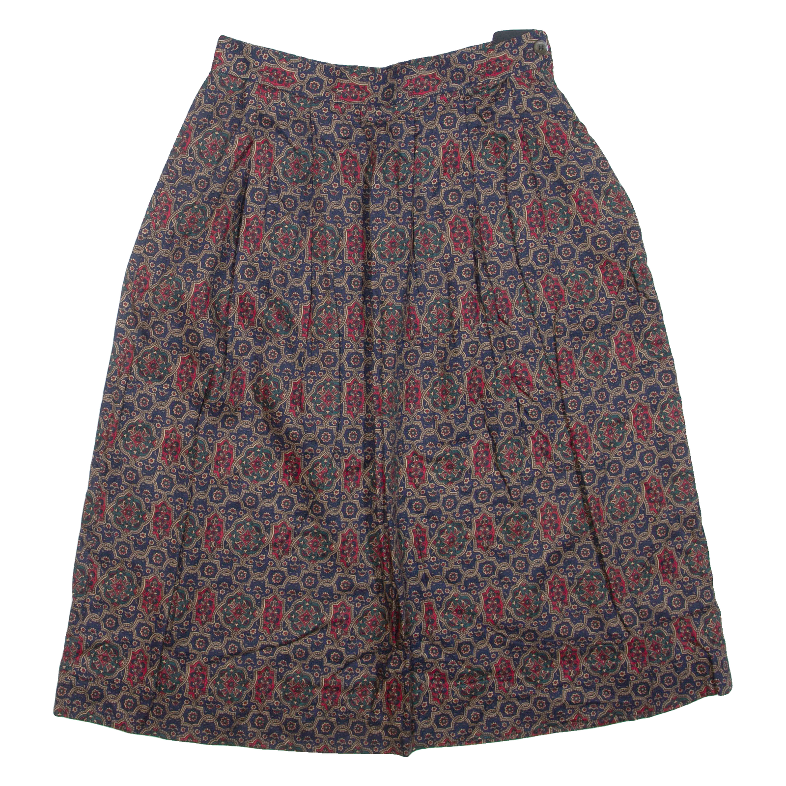 Womens Pleated Skirt Blue Knee Length Geometric M Refurbished - N/A refurbished available on Cerqular