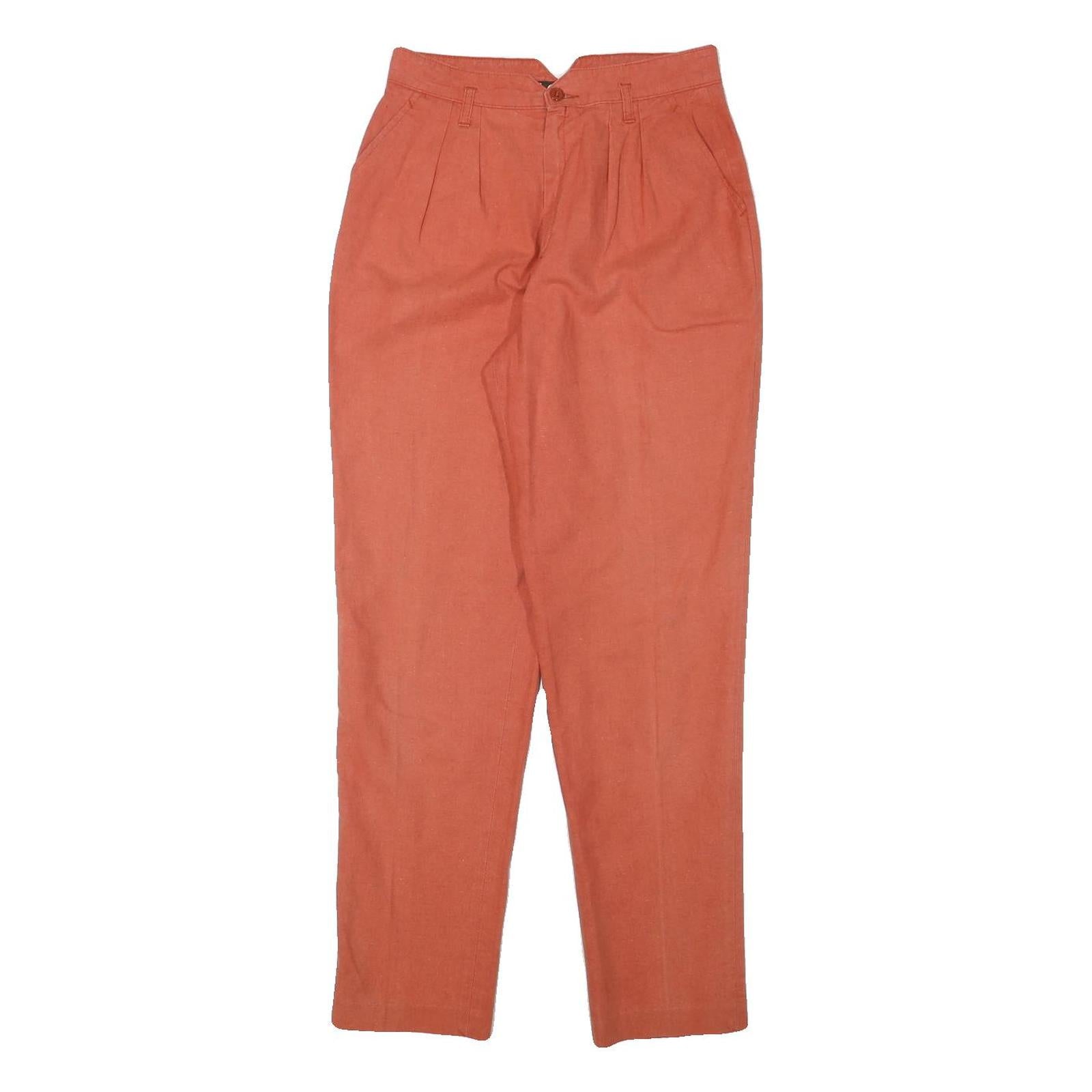 MARIES Womens Linen Blend Slim Coral Trousers W26 L28 Stylish Zip Closure Refurbished - N/A refurbished available on Cerqular