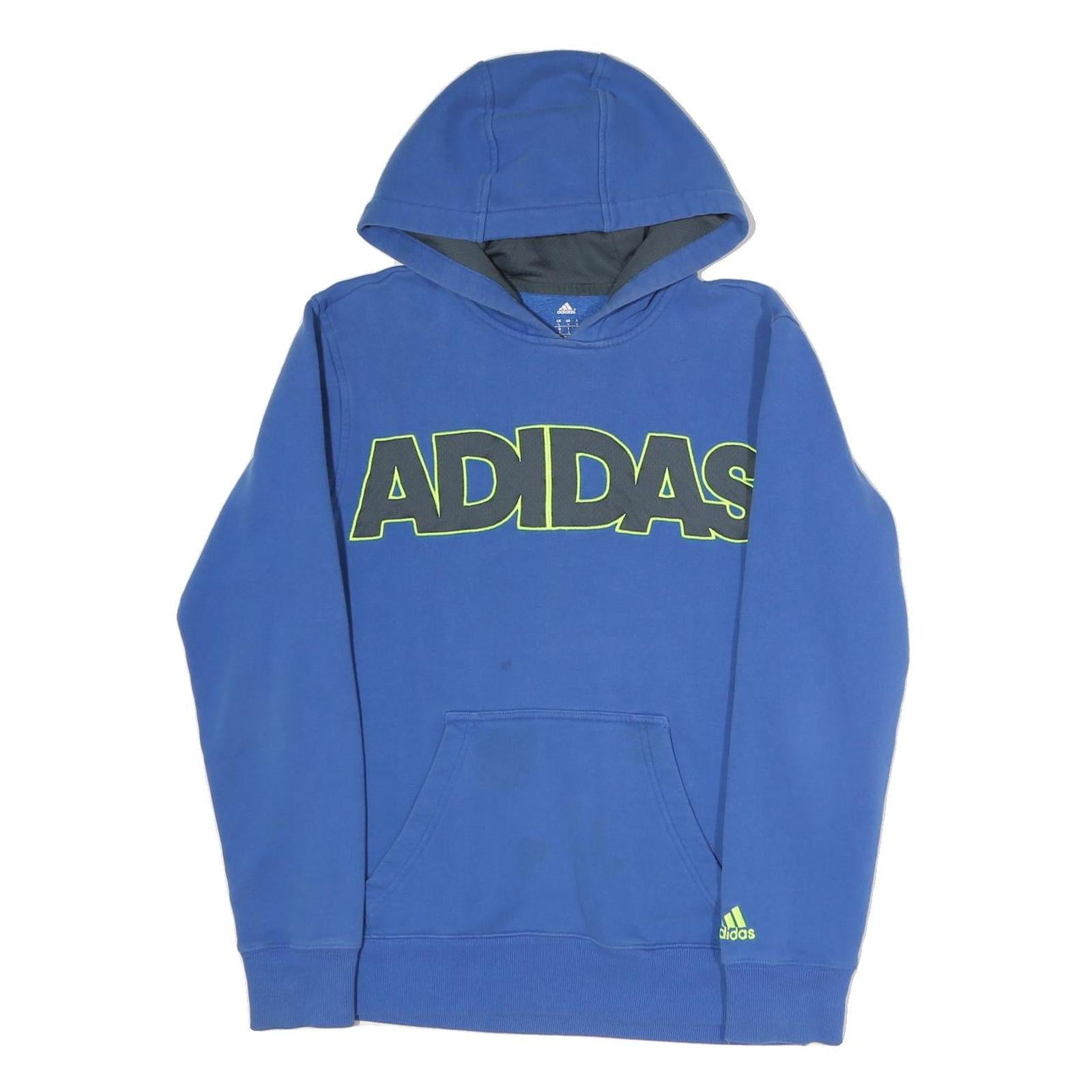 ADIDAS Mens Blue Hoodie S Cotton Blend Pullover Casual Sportswear Refurbished - N/A refurbished available on Cerqular