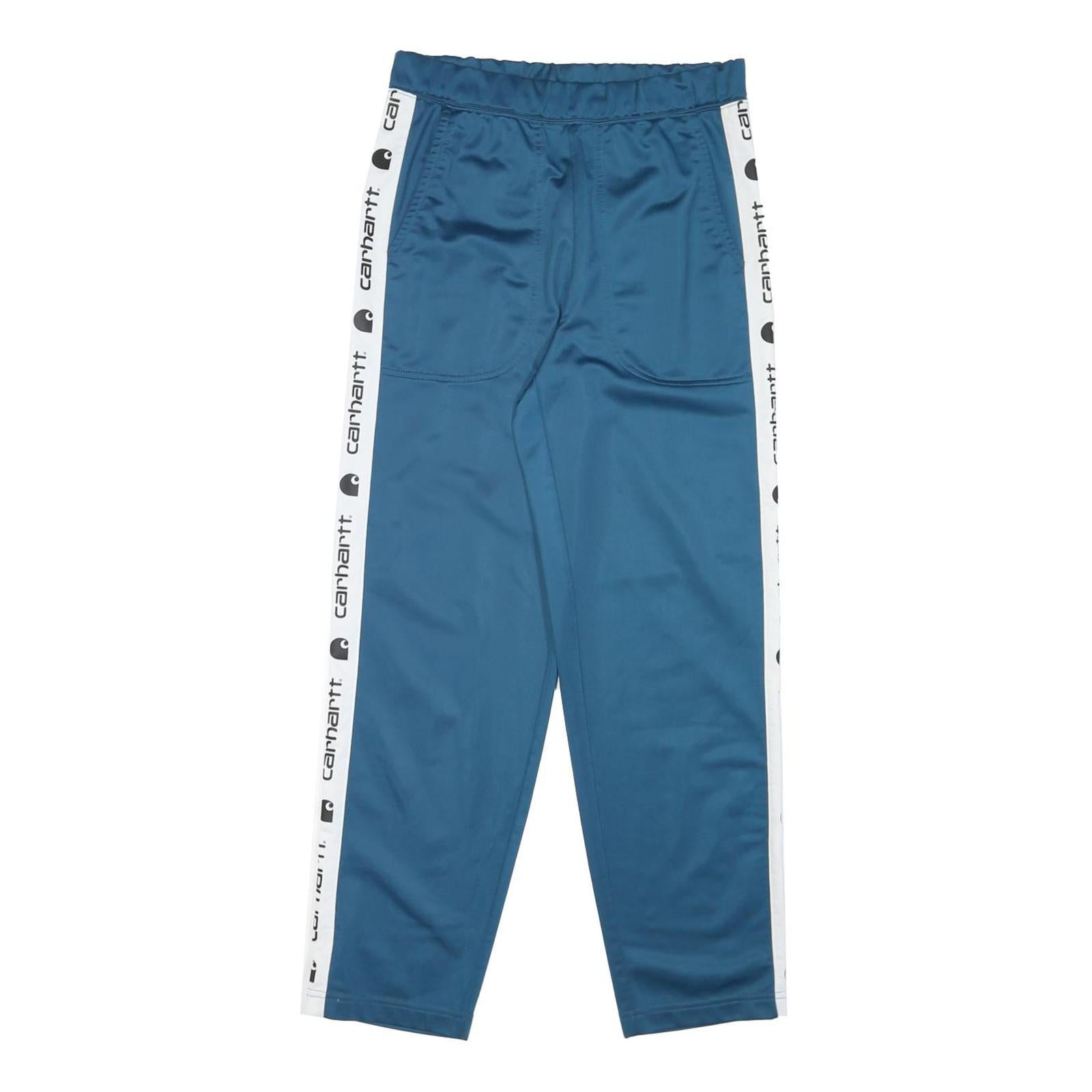 CARHARTT Womens Joggers Blue & White XS W28 L27 Logo Tape Track Pants Refurbished - N/A refurbished available on Cerqular