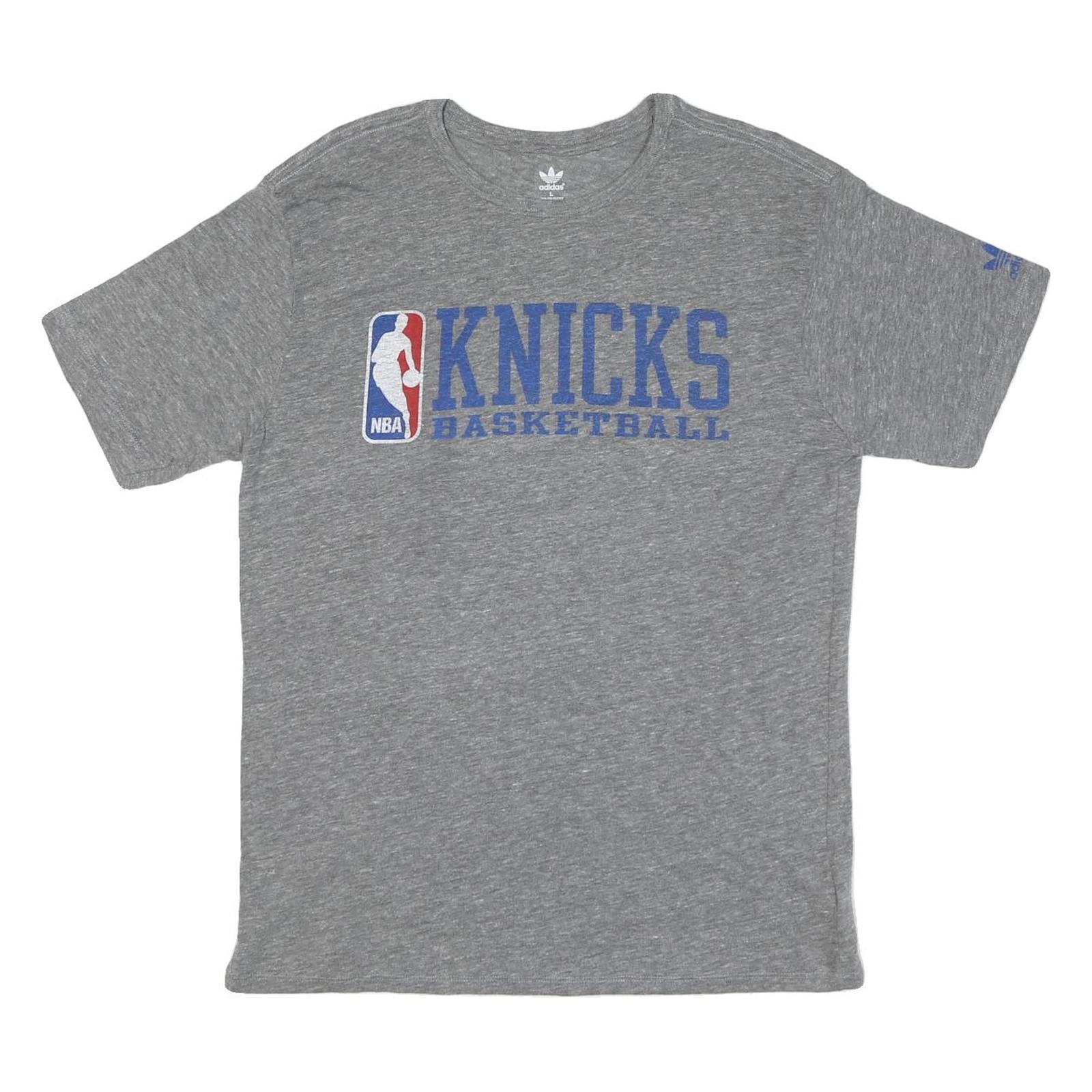 ADIDAS Womens Grey Knicks Basketball Graphic T-Shirt L Short Sleeve Crew Neck Refurbished - N/A refurbished available on Cerqular