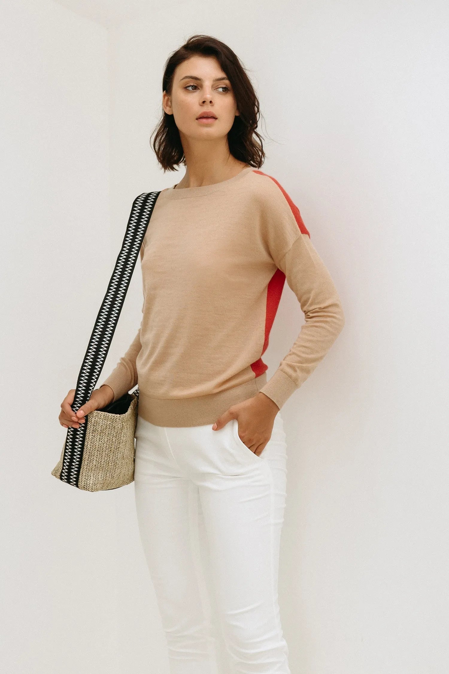2-way Colorblock Sweater - Camel | Size: S Refurbished - N/A refurbished available on Cerqular