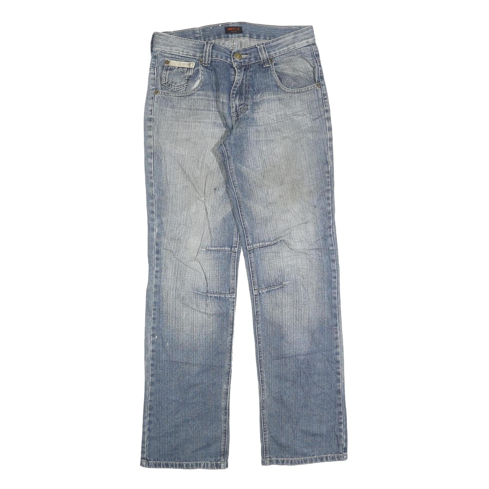 UNCLE Mens Regular Blue Denim Zip Closure Jeans W30 L34 Stylish Faded Look Refurbished - N/A refurbished available on Cerqular