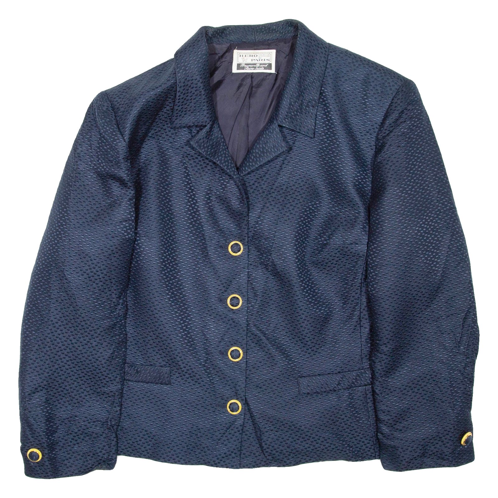 HERO PARIS Womens Blazer Coat Blue Spotted M Refurbished - N/A refurbished available on Cerqular