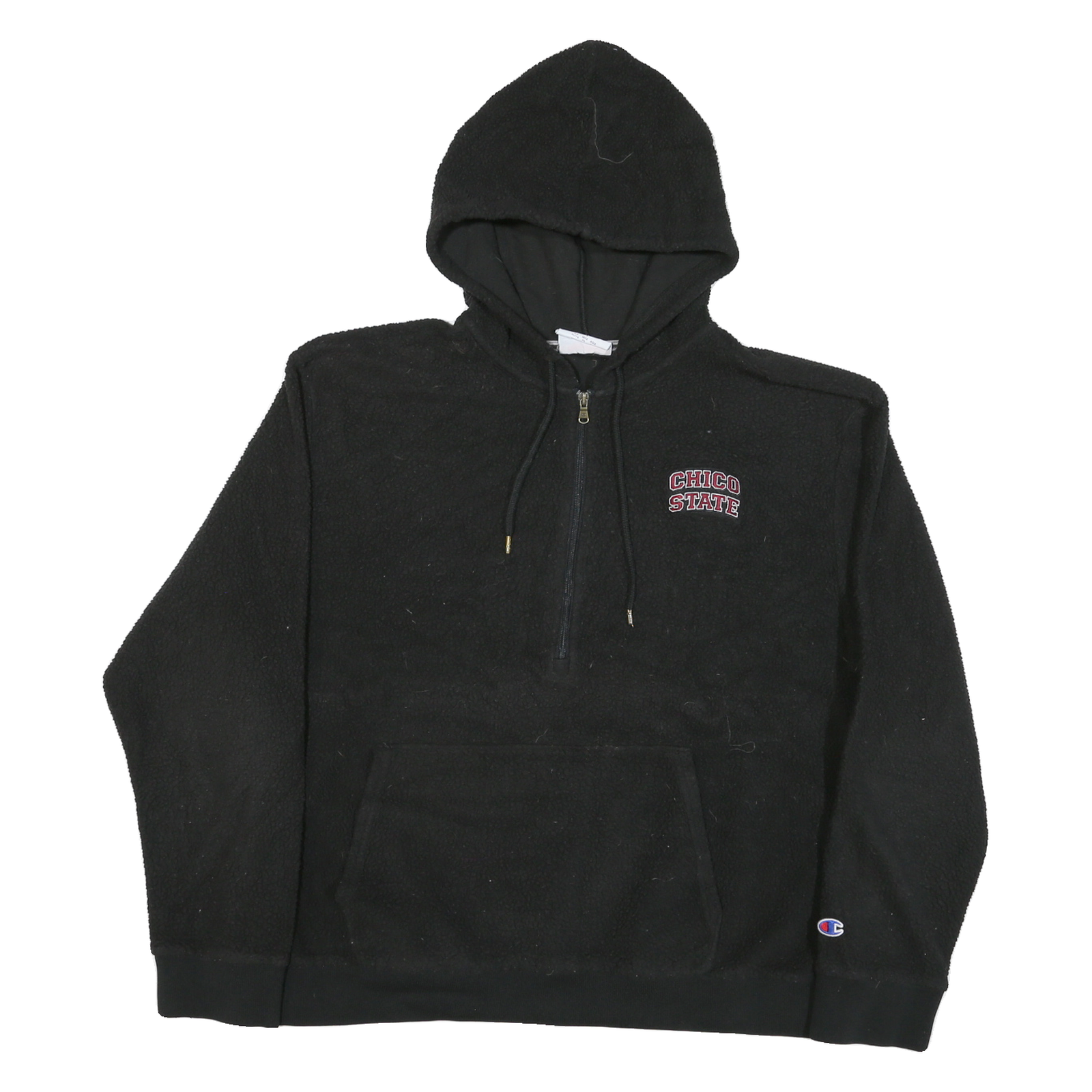 CHAMPION Mens Black Chico State Patterned Pullover Jumper XL Hooded Zip Refurbished - N/A refurbished available on Cerqular