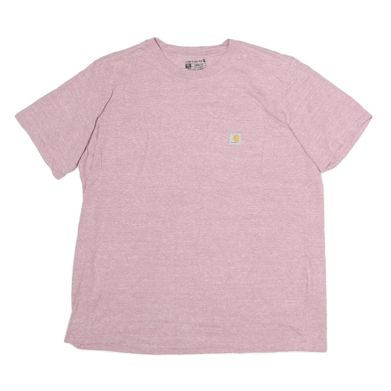 CARHARTT Womens Pink Crew Neck Cotton T-Shirt XL Pocket Casual Basic Refurbished - N/A refurbished available on Cerqular
