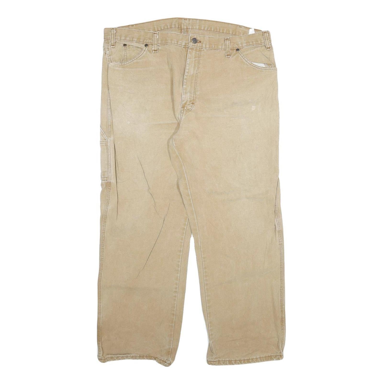 DICKIES Mens Regular Fit Beige Denim Jeans W40 L30 Workwear Zip Closure Refurbished - N/A refurbished available on Cerqular