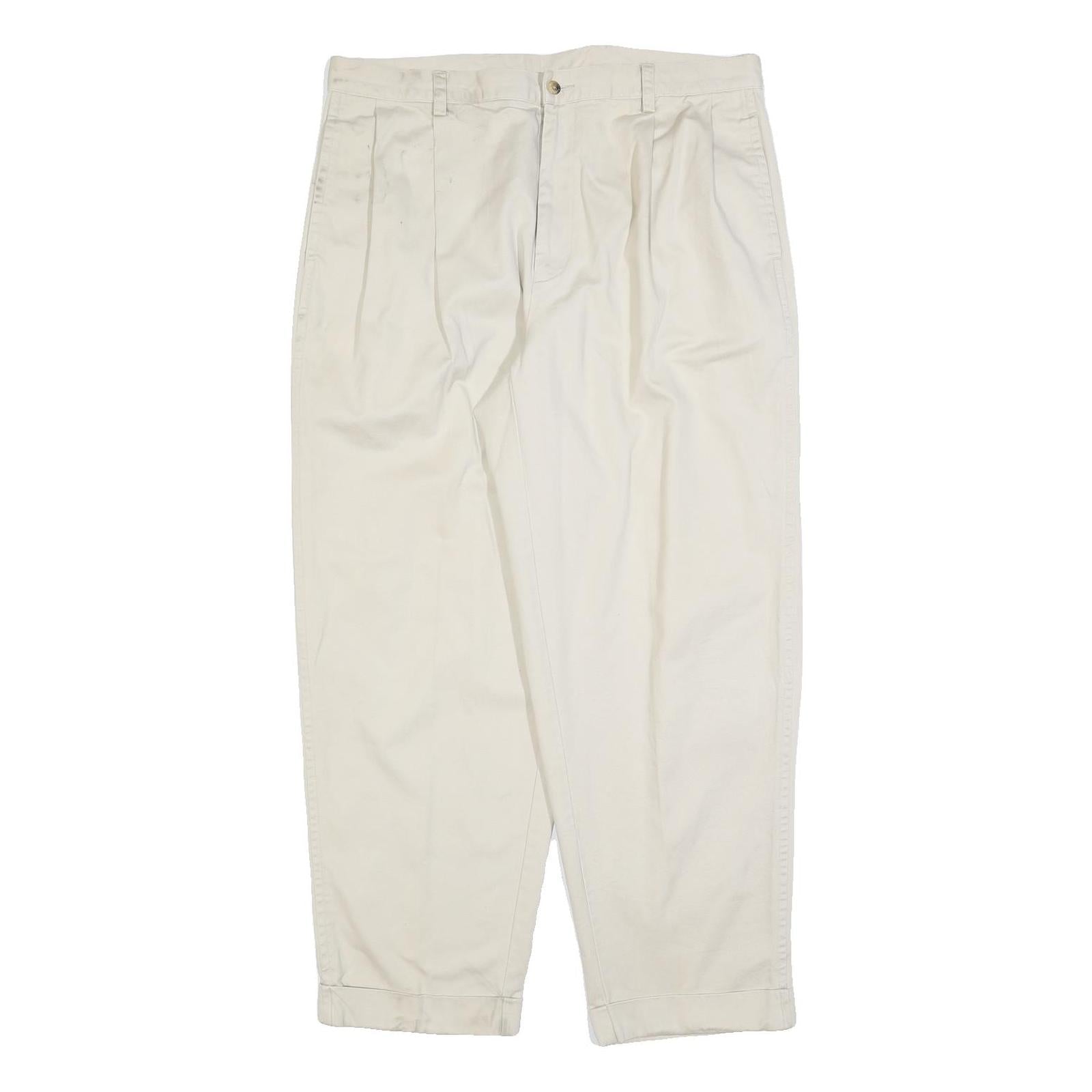 NAUTICA Mens Regular Fit Beige Cotton Blend Trousers W38 L30 Casual Zip Refurbished - N/A refurbished available on Cerqular